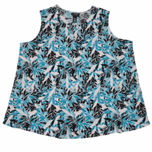 Front view of Catherines Anywhere leaf print keyhole tank top women’s size 3X NWOT