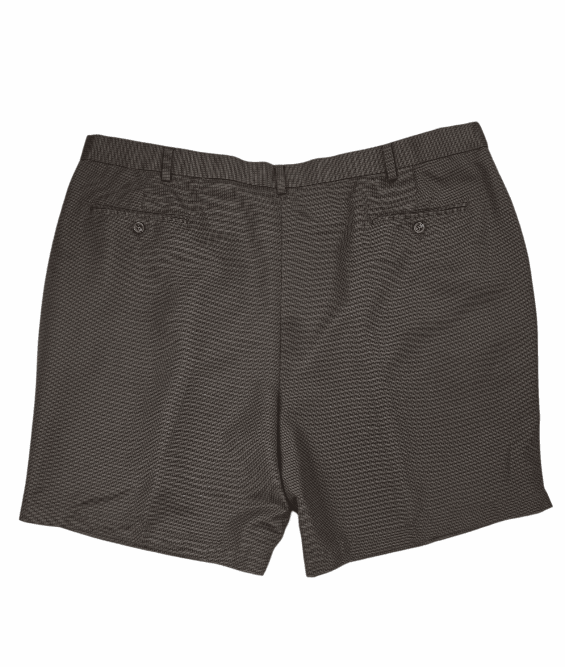 Back view of Roundtree & Yorke green and gray micro-geometric pleated shorts size 48