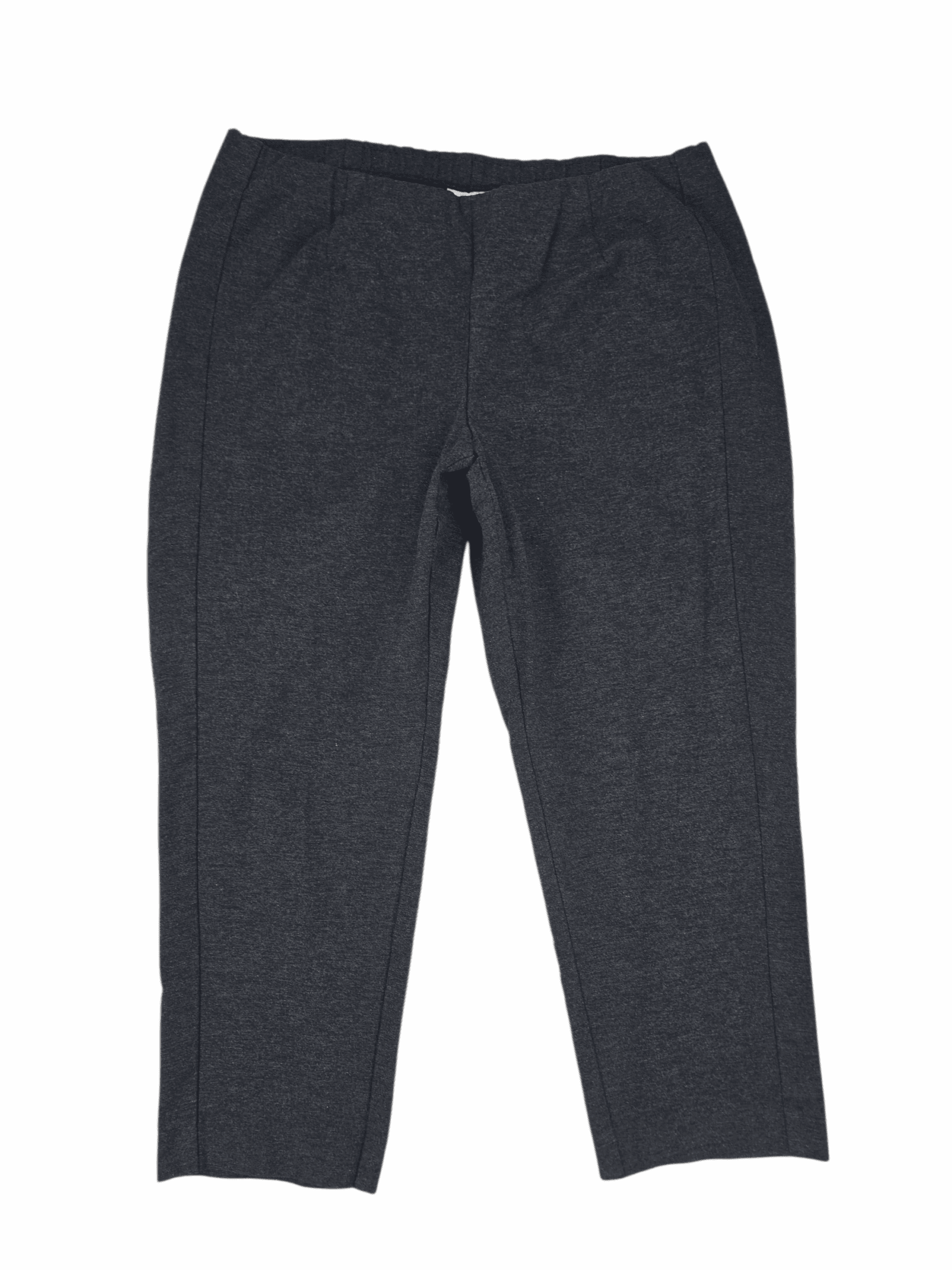 Front view of J. Jill ponte smokey gray slim leg capris women’s size 1X