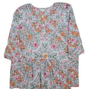 J. Jill women’s size 2X floral rayon button-front top front view
