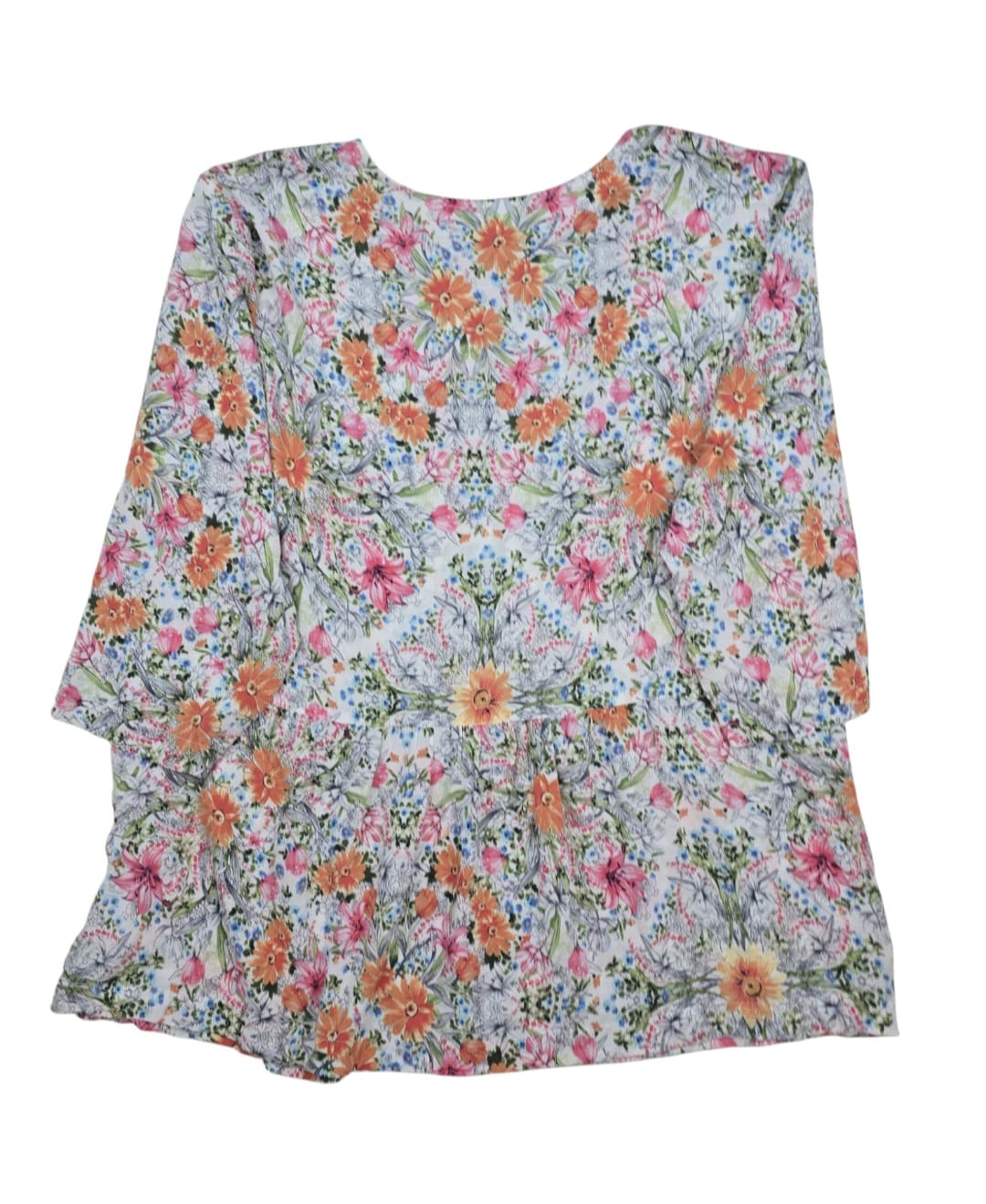 J. Jill Women’s 2X multi-color floral rayon pullover top back view