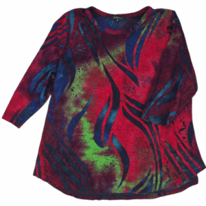 Calessa women’s size 1X multicolor textured pullover top front view