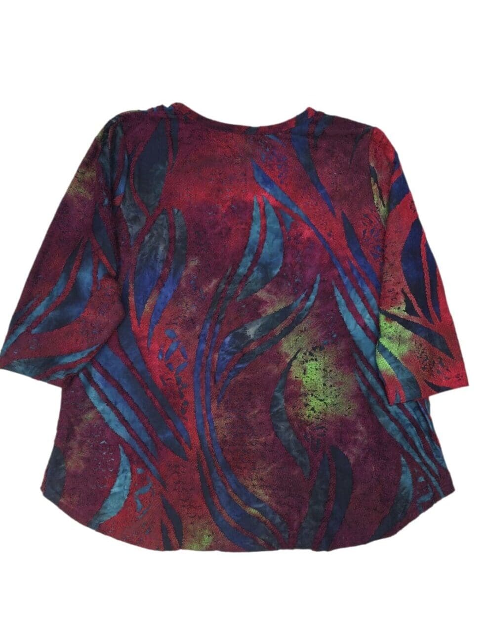 Back view of Calessa women’s size 1X multicolor textured pullover top