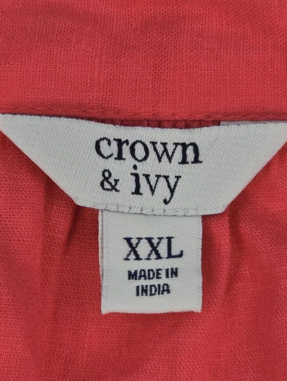 Crown & Ivy brand and size XXL clothing tag