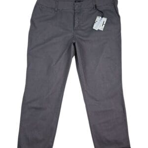 41 Hawthorn women’s plus size cropped pants front view in gray with cuffed hem