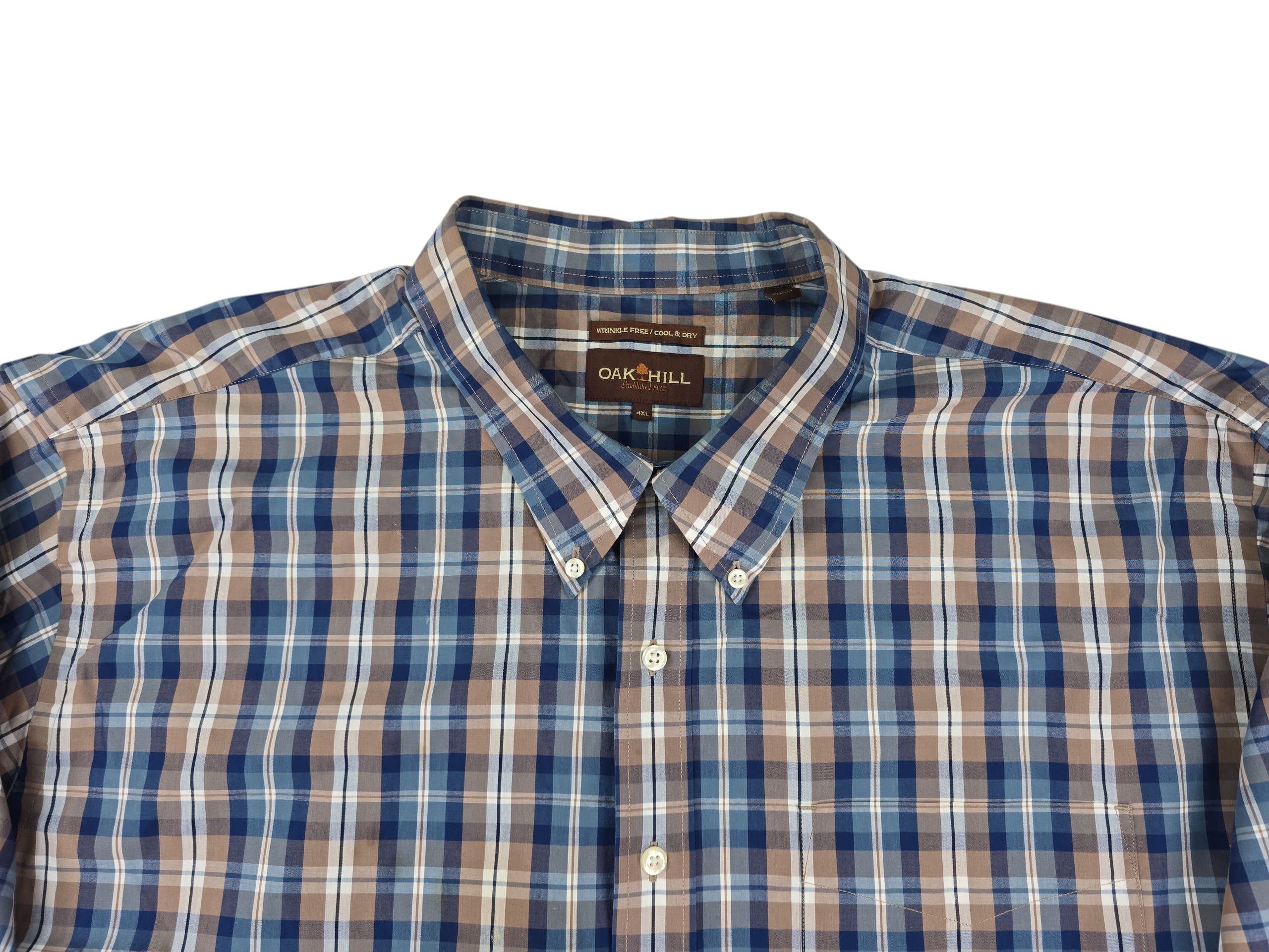 Oak Hill cool and dry shirt plaid fabric close up front