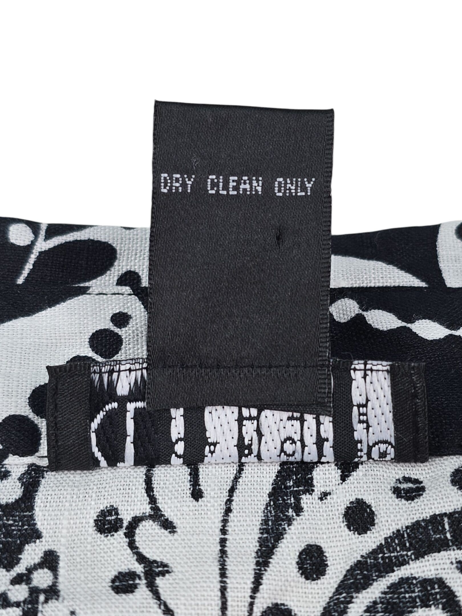 Carole Little linen blouse care label dry clean only