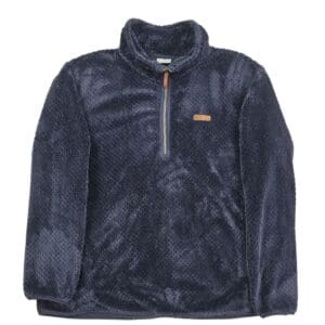 Columbia plush fleece pullover jacket navy blue front view size 3X