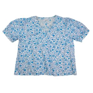 Draper James blue floral cotton top size xxl front view
