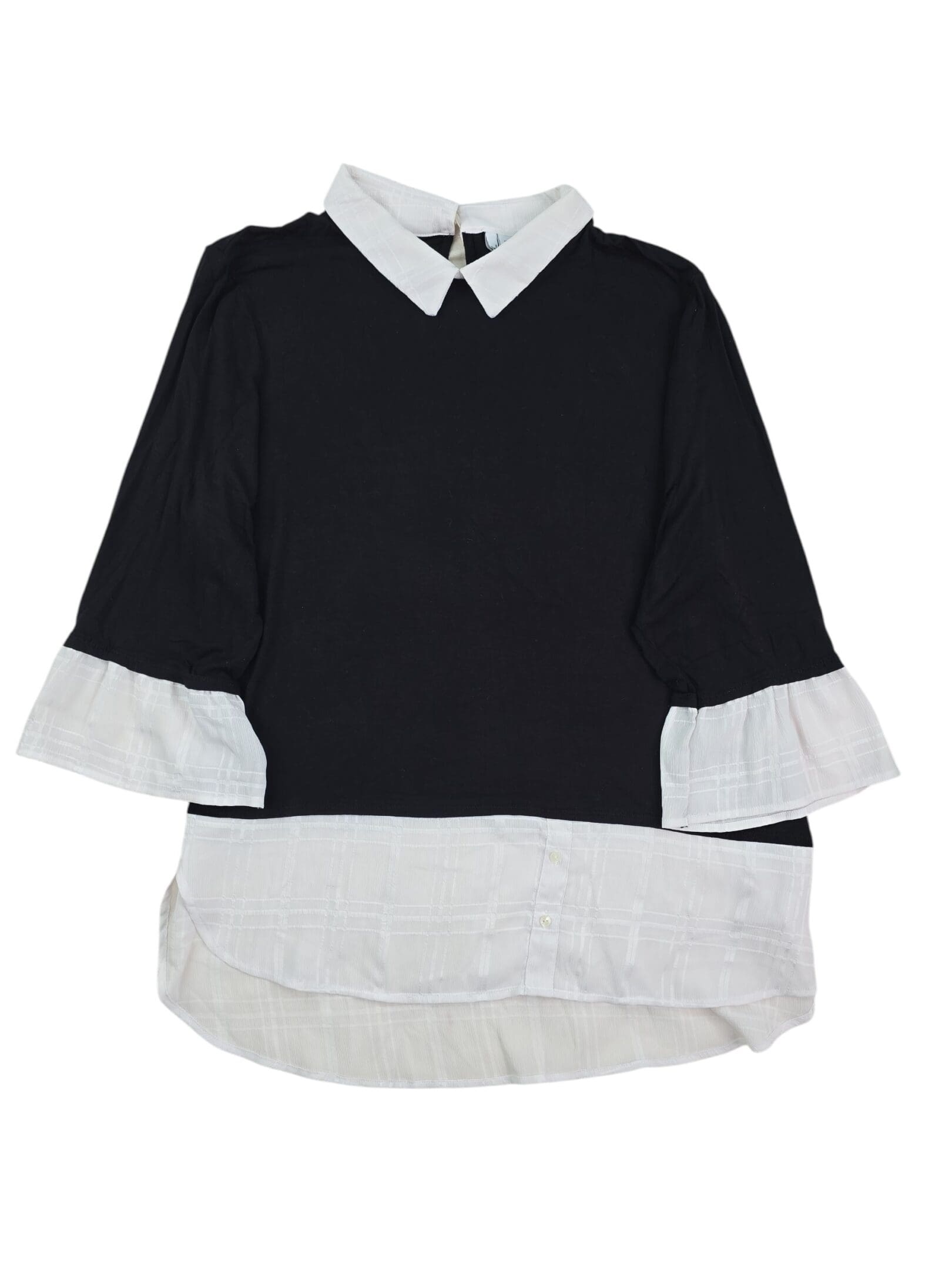 ELLE black and white long sleeve women’s top front view