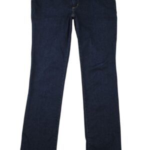 Eddie Bauer curvy straight leg jeans front view dark wash