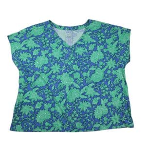 J. Jill blue and green floral top front view