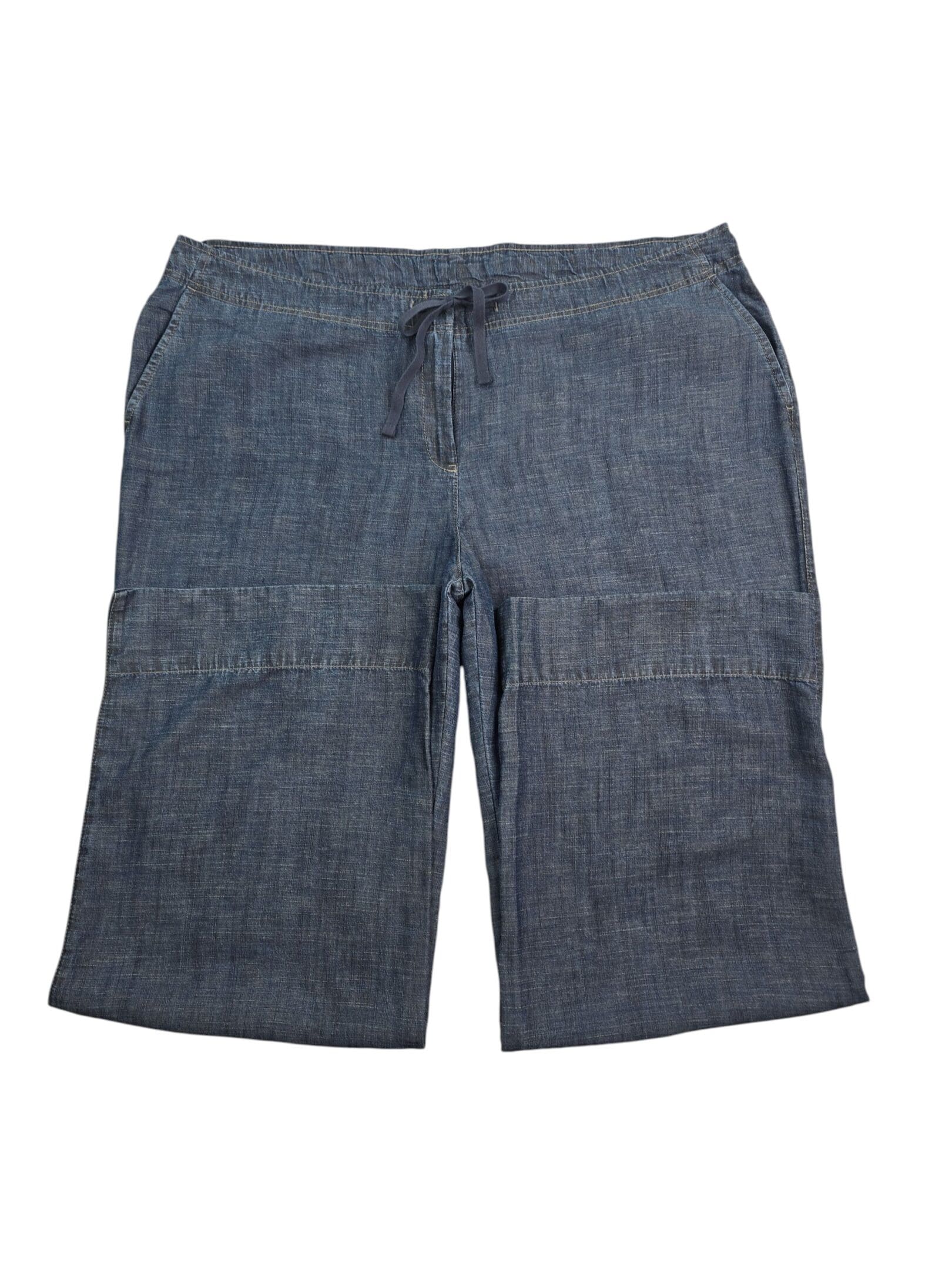 J Jill blue wide leg pants hem close up size 20