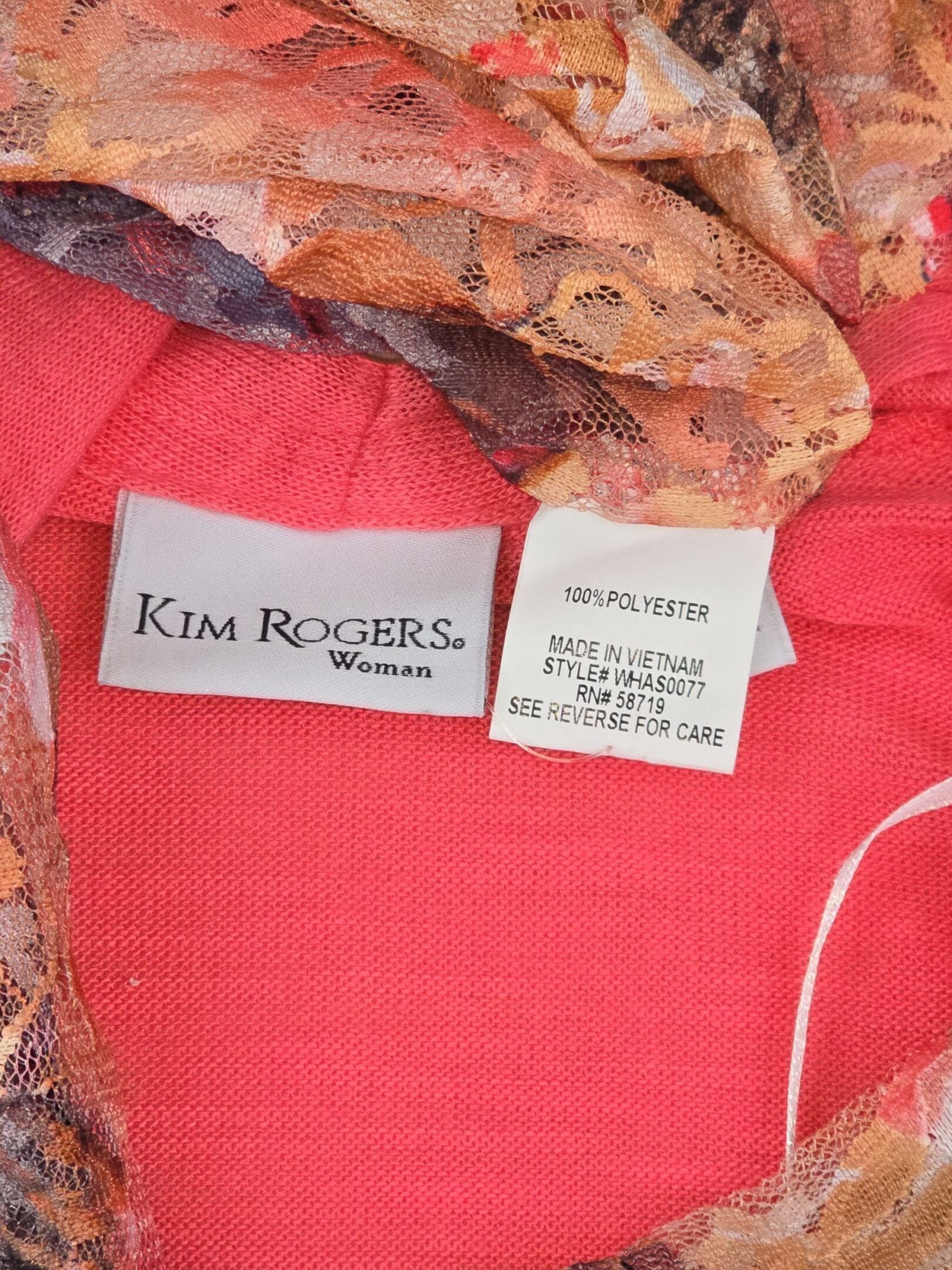 Kim Rogers Woman 2X brand and size labe