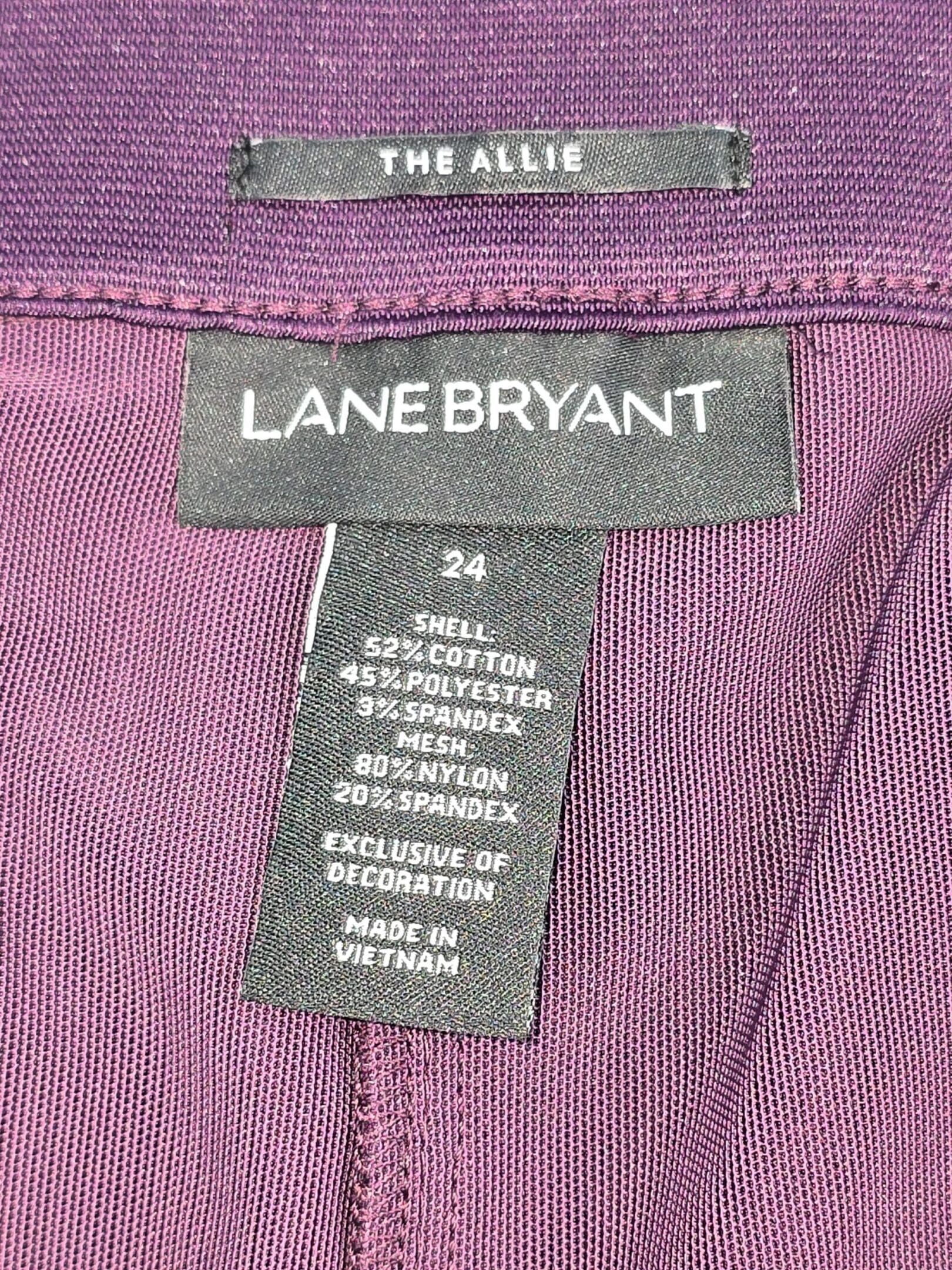 Lane Bryant The Allie purple cropped pants brand and size label