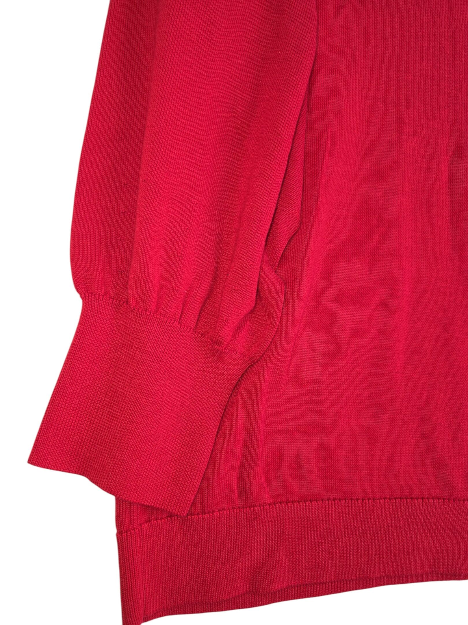 Talbots red sweater 3X sleeve detail