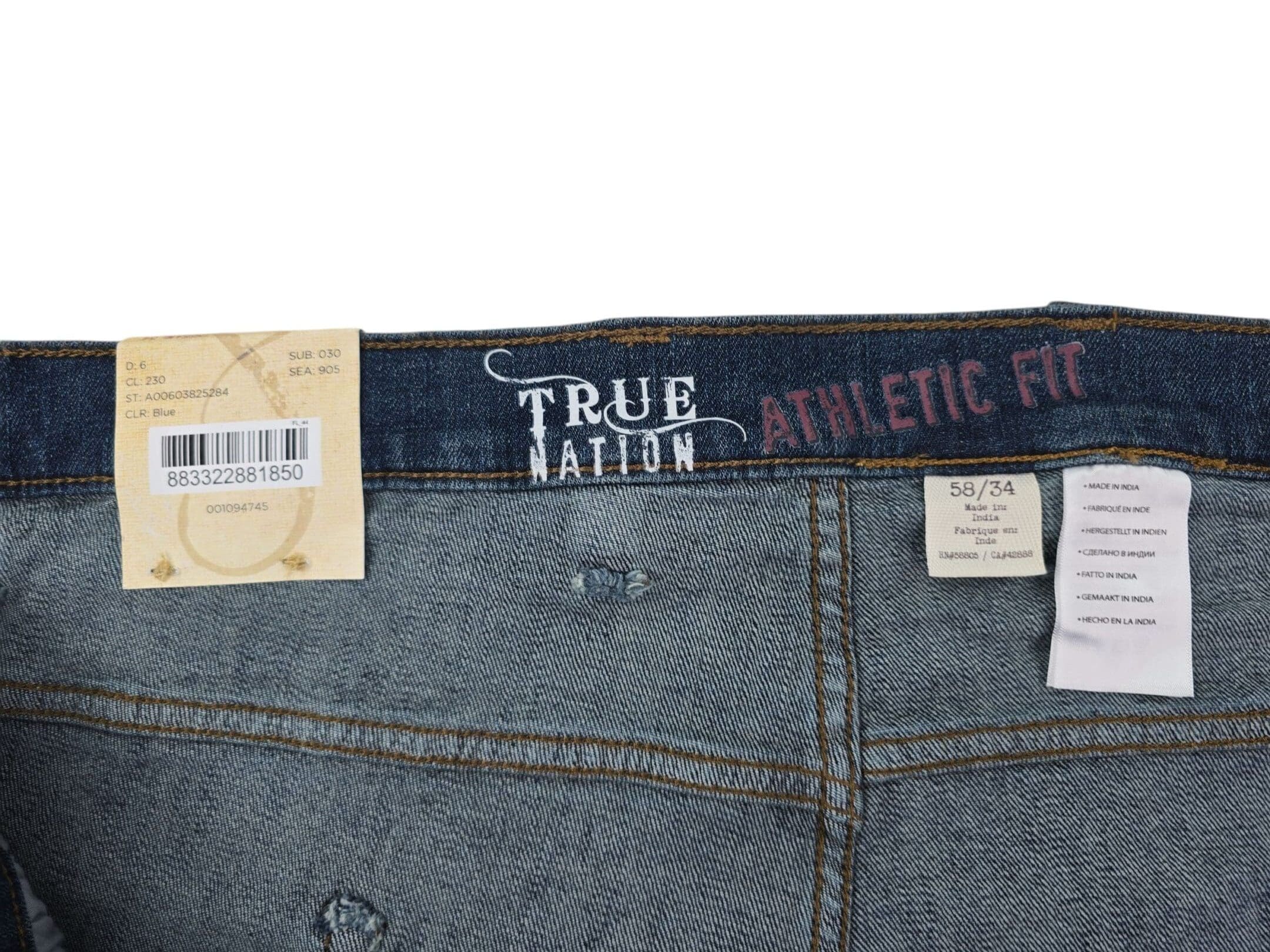 True Nation brand and size label