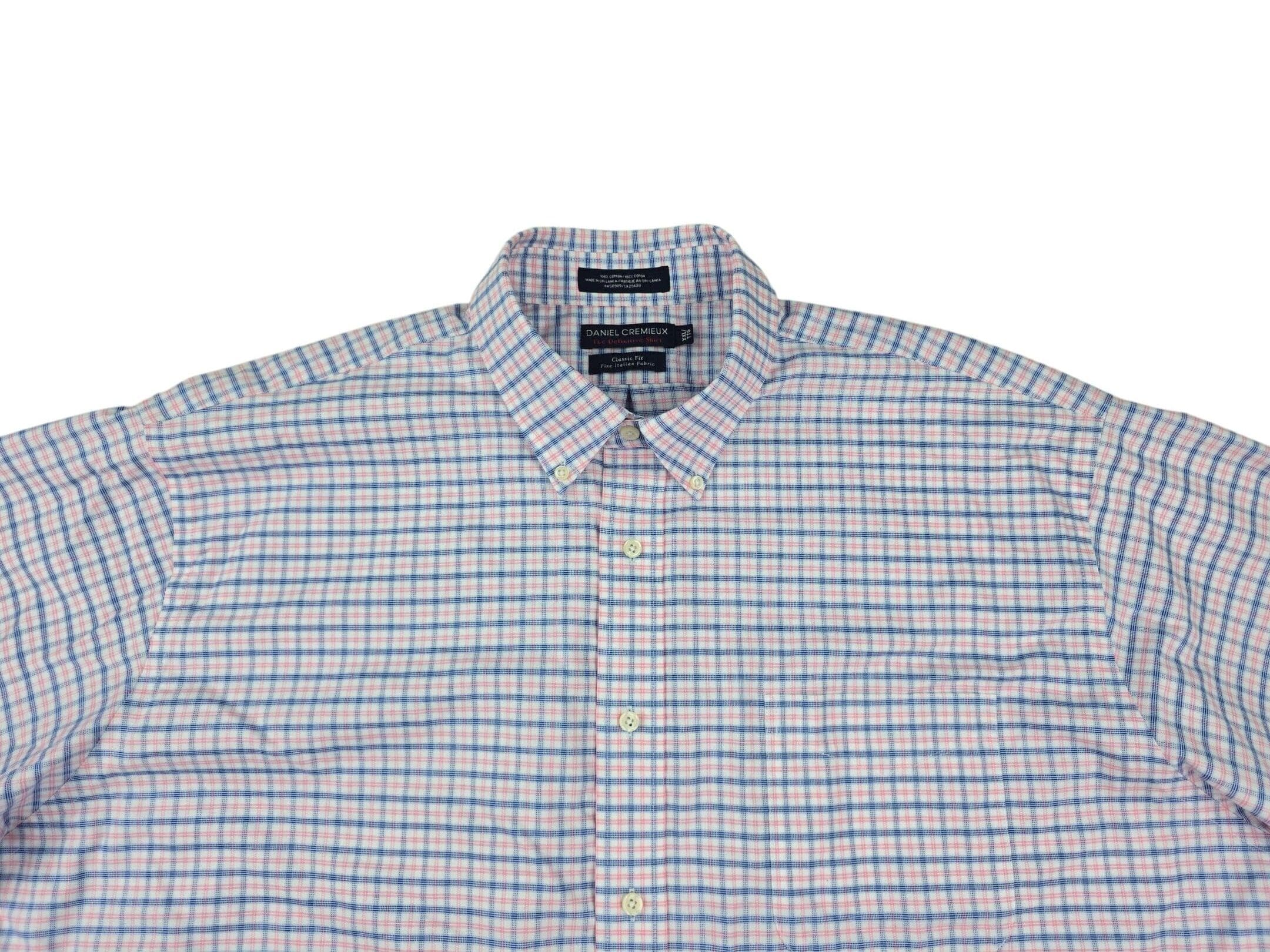 Daniel Cremieux big and tall checked shirt close up of front buttons