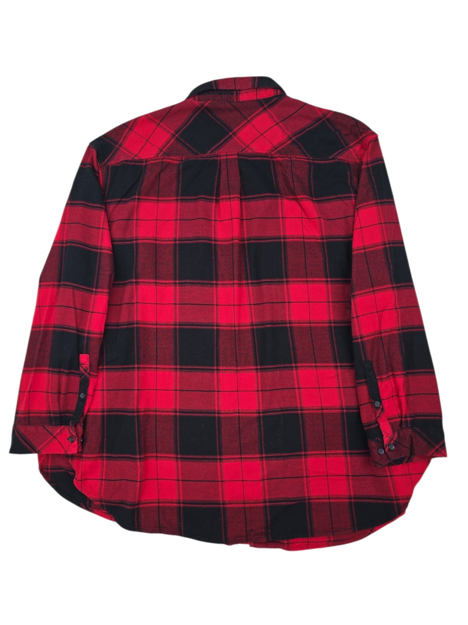 Ava and Viv red black plaid shirt size 3X back view