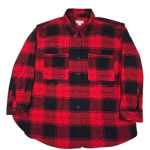 Ava and Viv red black plaid shirt size 3X front view