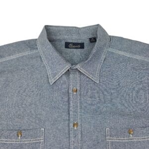 Roundtree & Yorke chambray shirt collar and pockets detail 4X