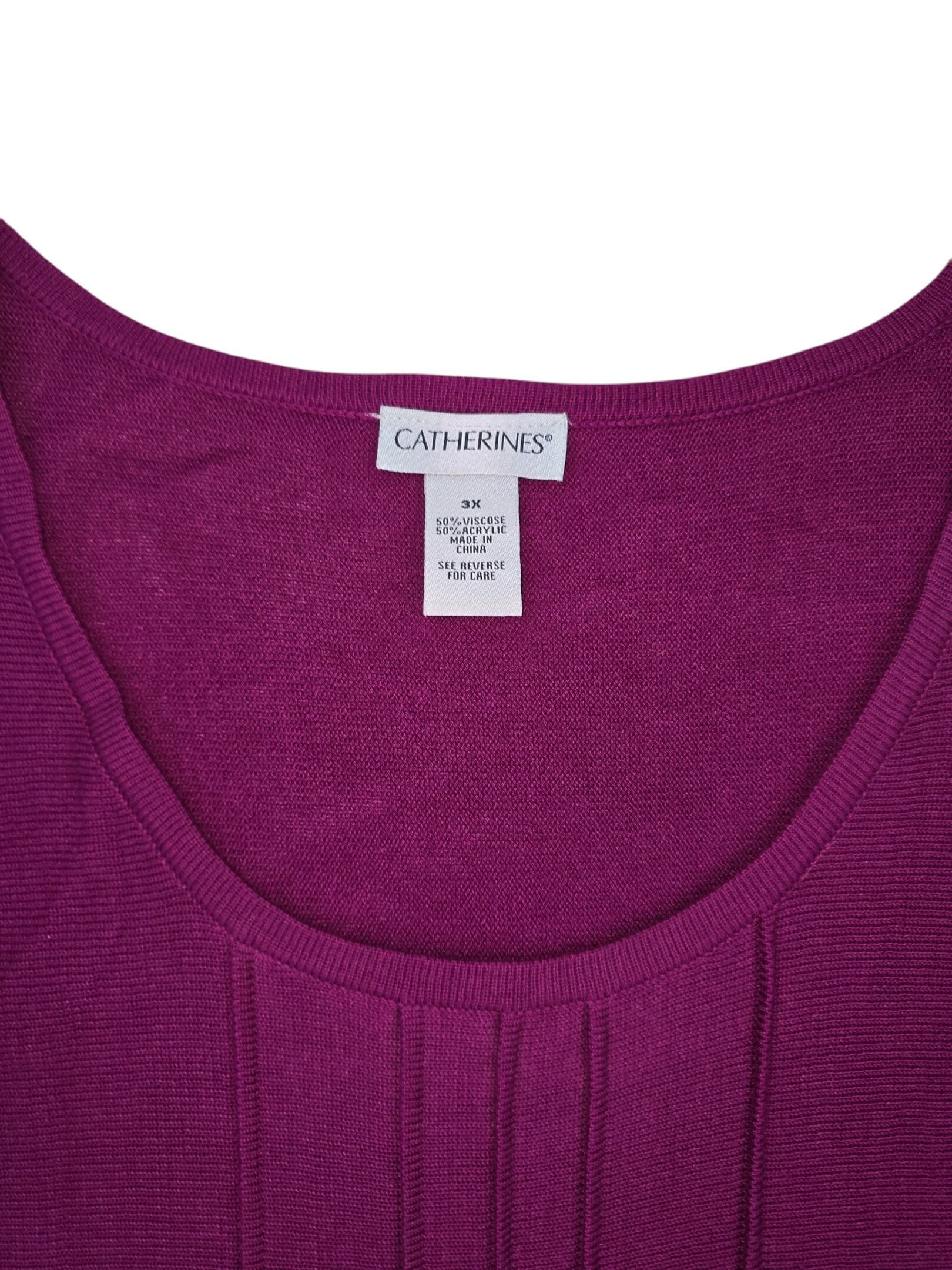 Catherines brand and 3X size tag on sleeveless knit top