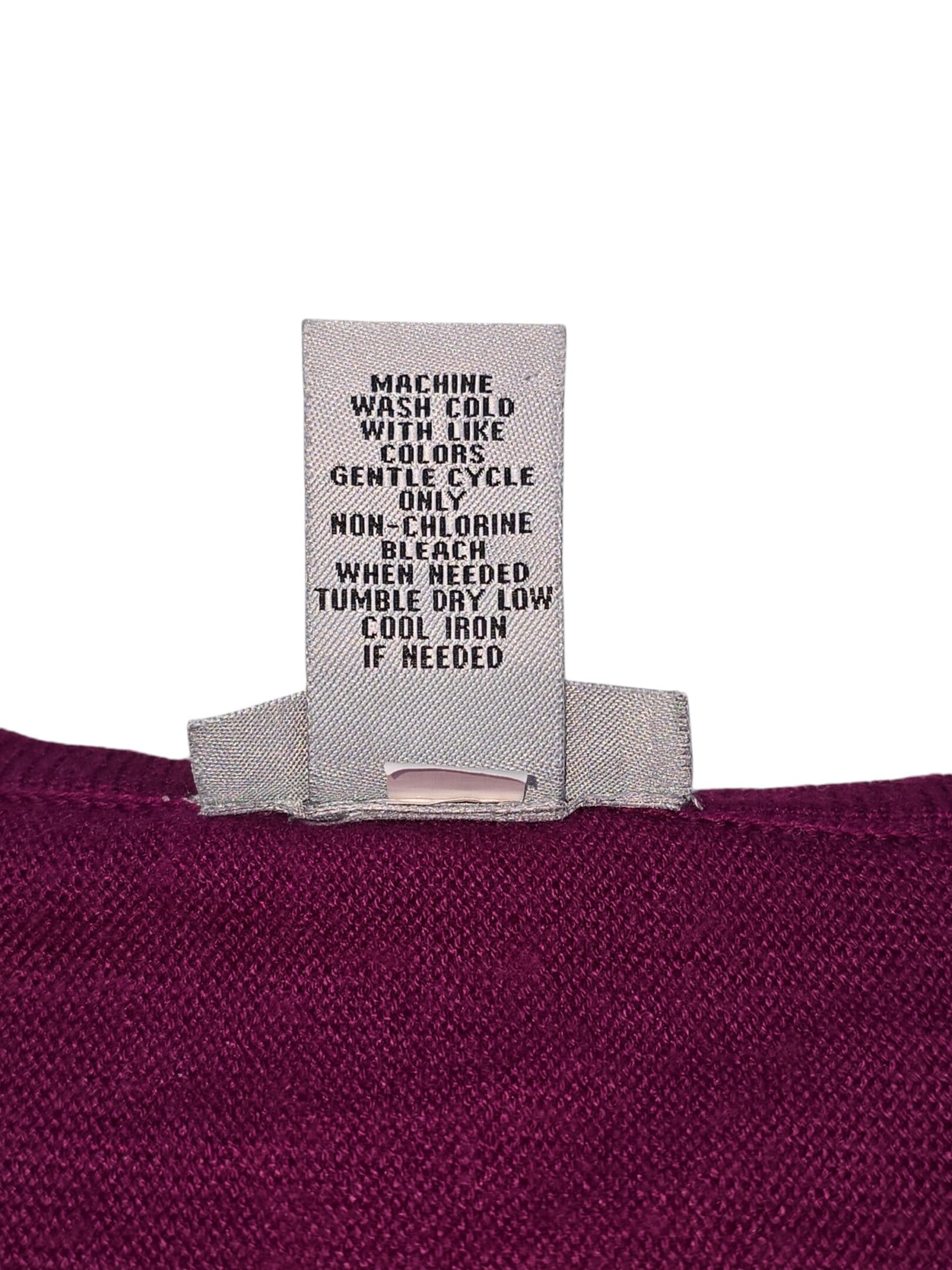 Catherines sleeveless knit top care instructions tag