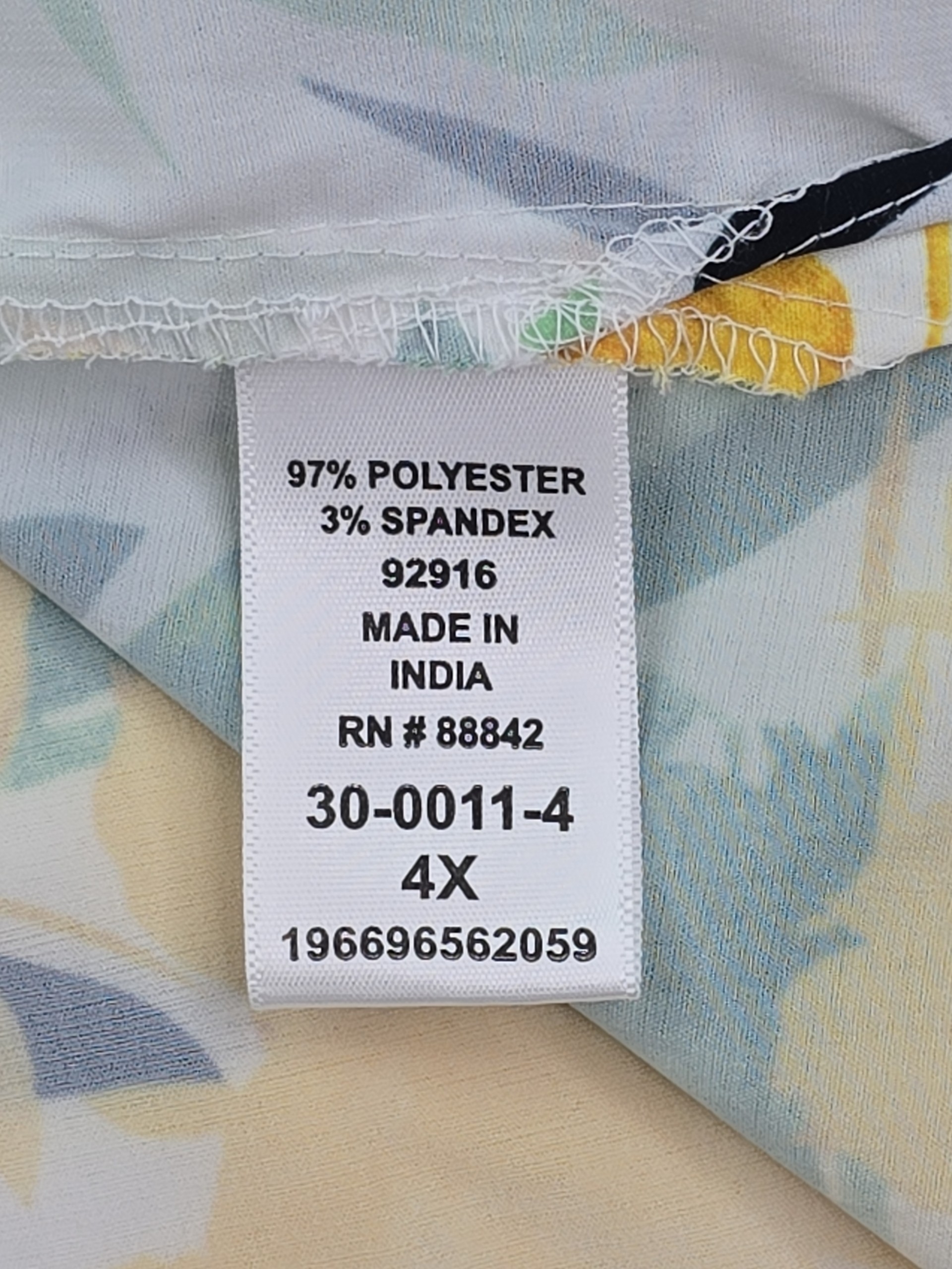 Material content tag on Catherines blouse