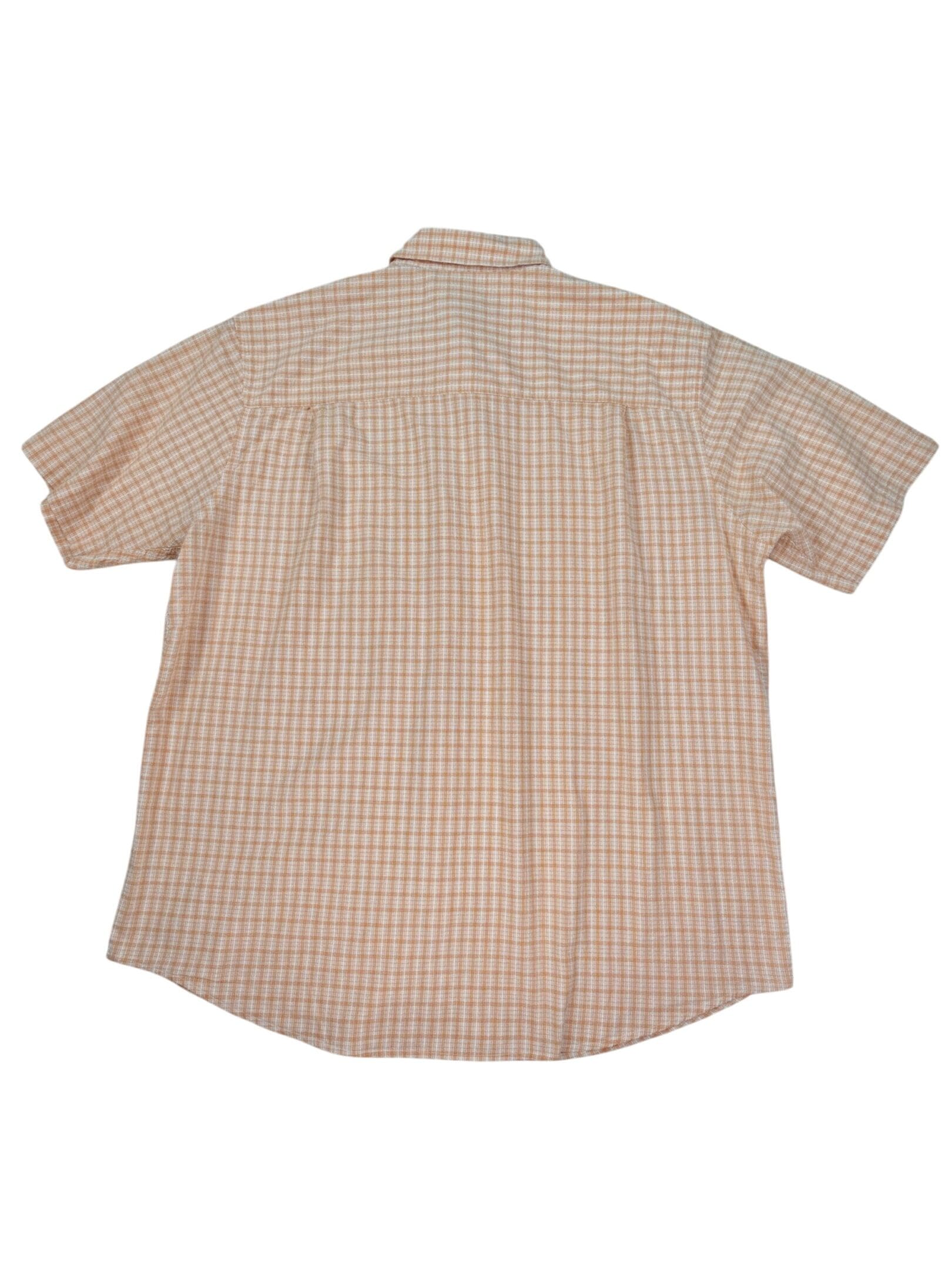Chaps men’s short sleeve plaid shirt back view