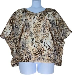 Chico’s women’s top size 3 animal print v neck short sleeve