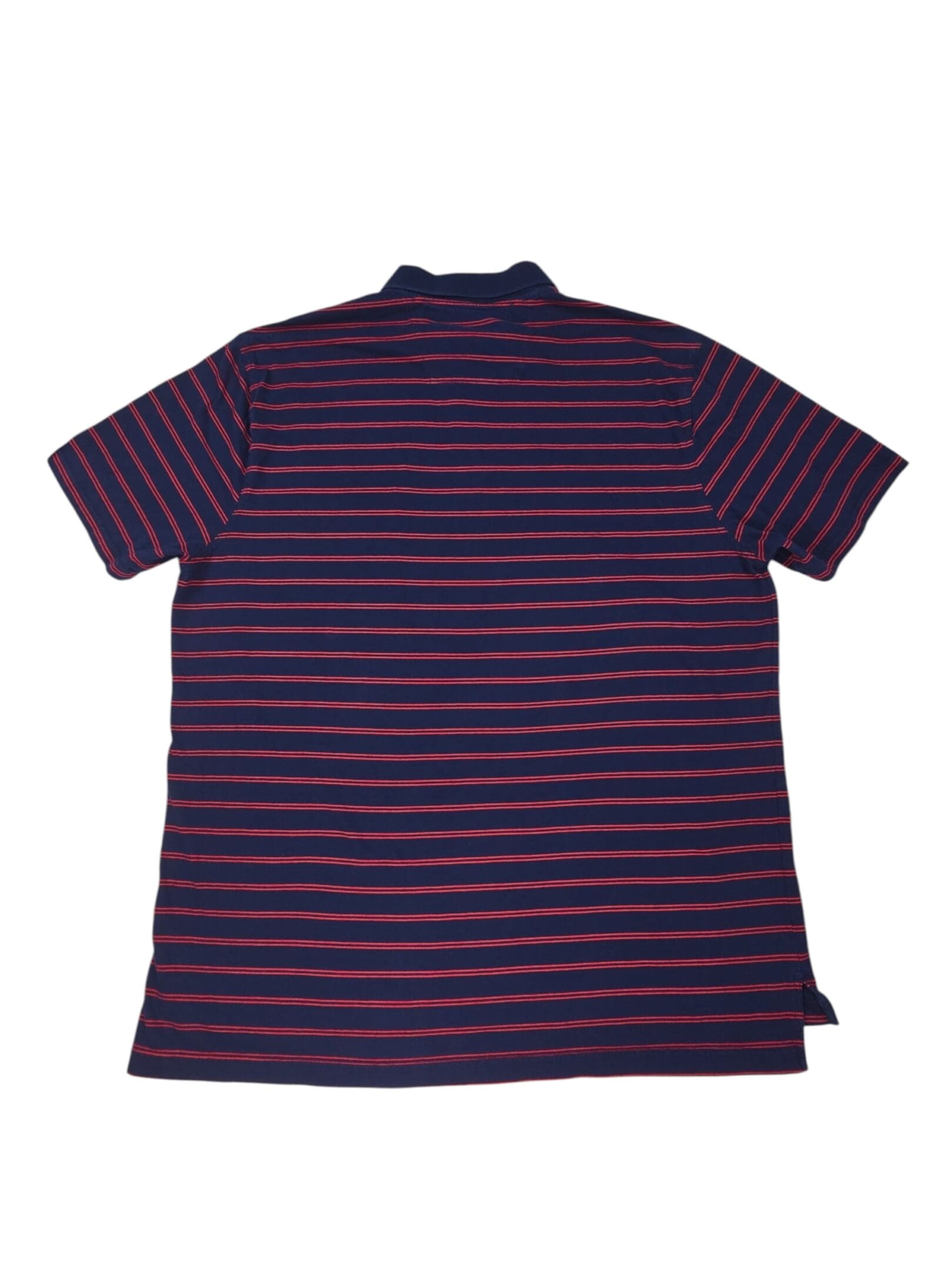 Foundry men’s polo shirt big and tall navy striped back view