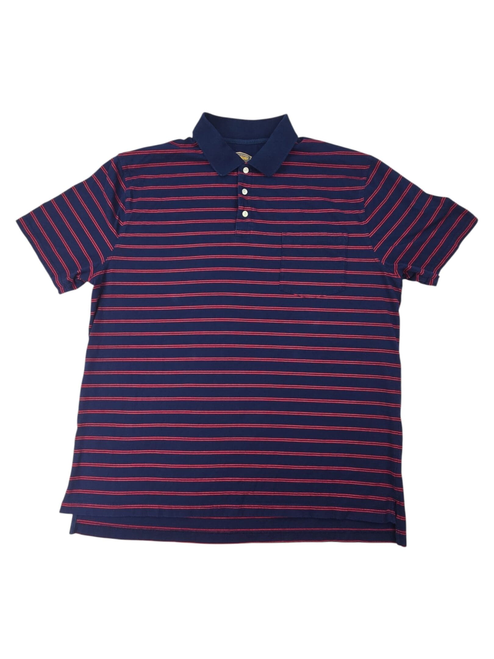 Foundry men’s polo shirt big and tall navy striped short sleeve front view