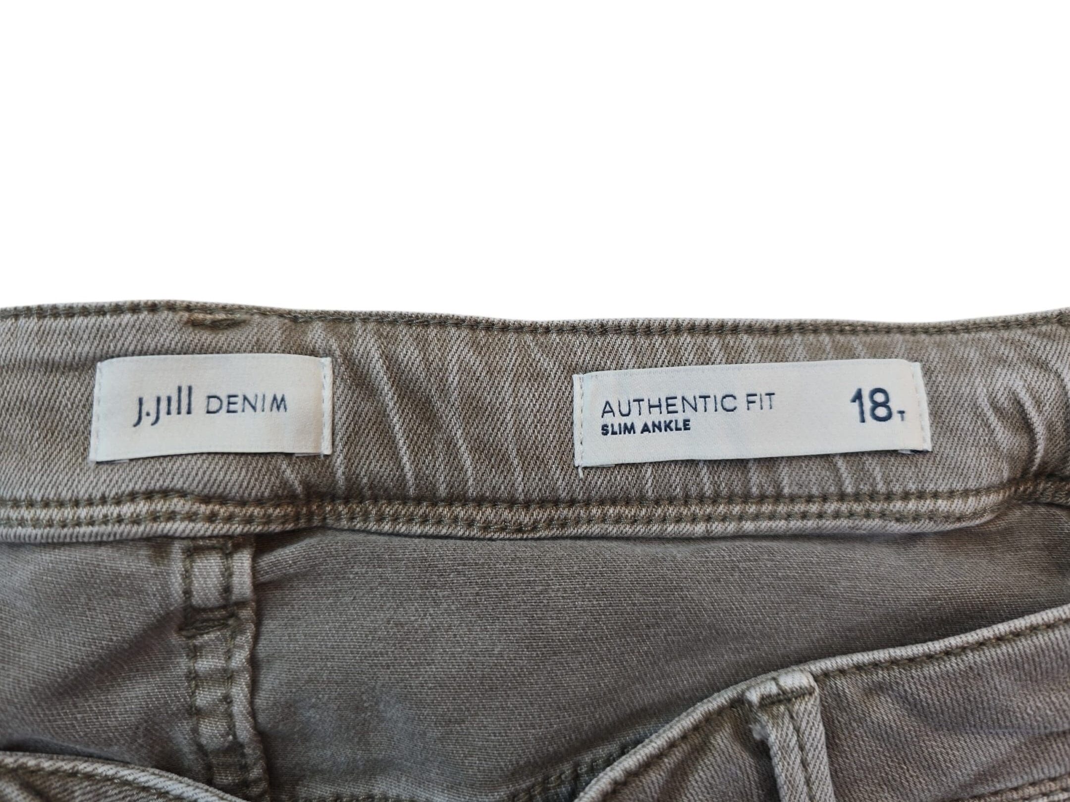 J. Jill Authentic Fit Slim Ankle Jeans 18T - brand and size label