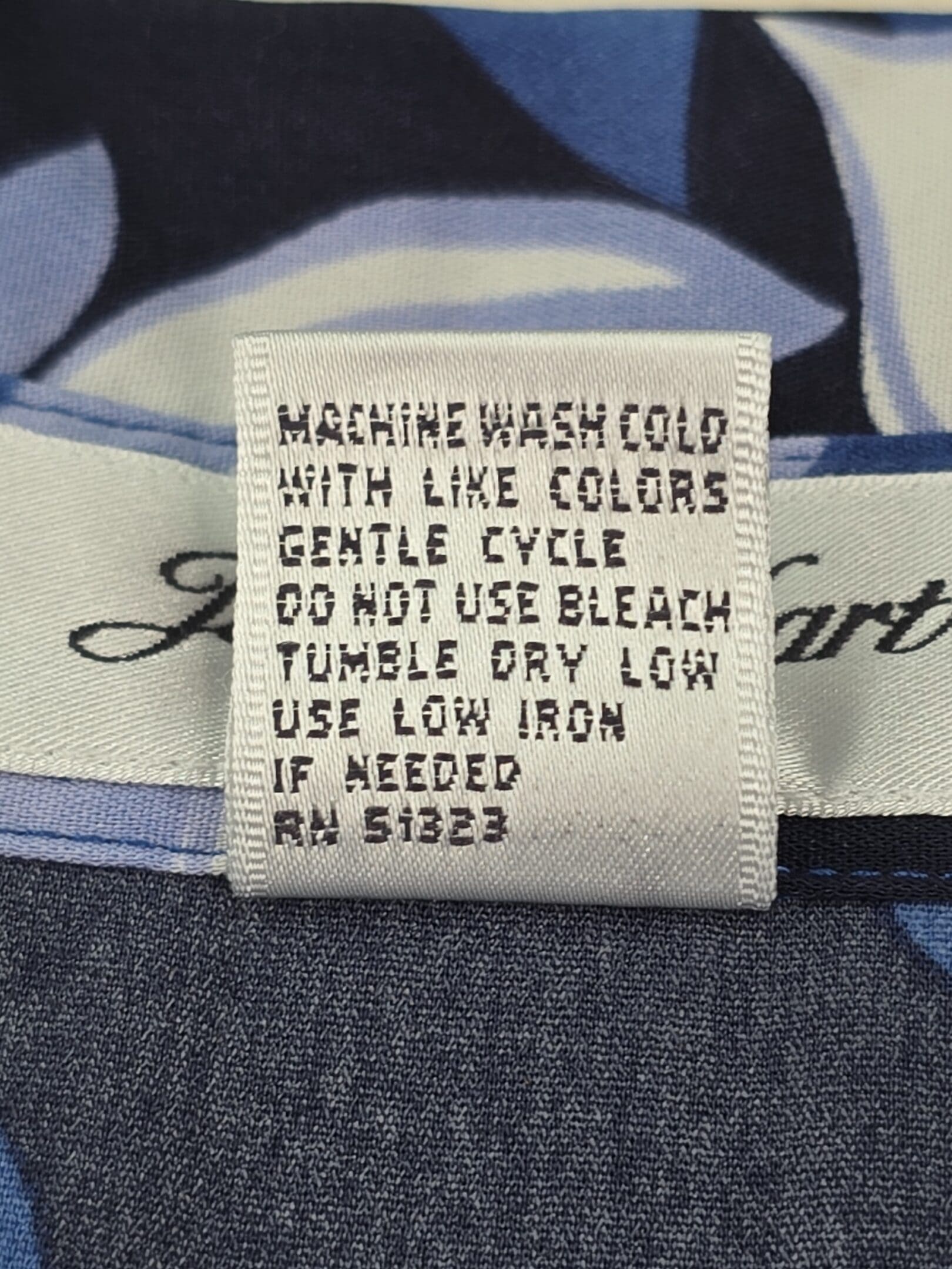 Judith Hart women’s blouse care tag machine wash cold gentle cycle