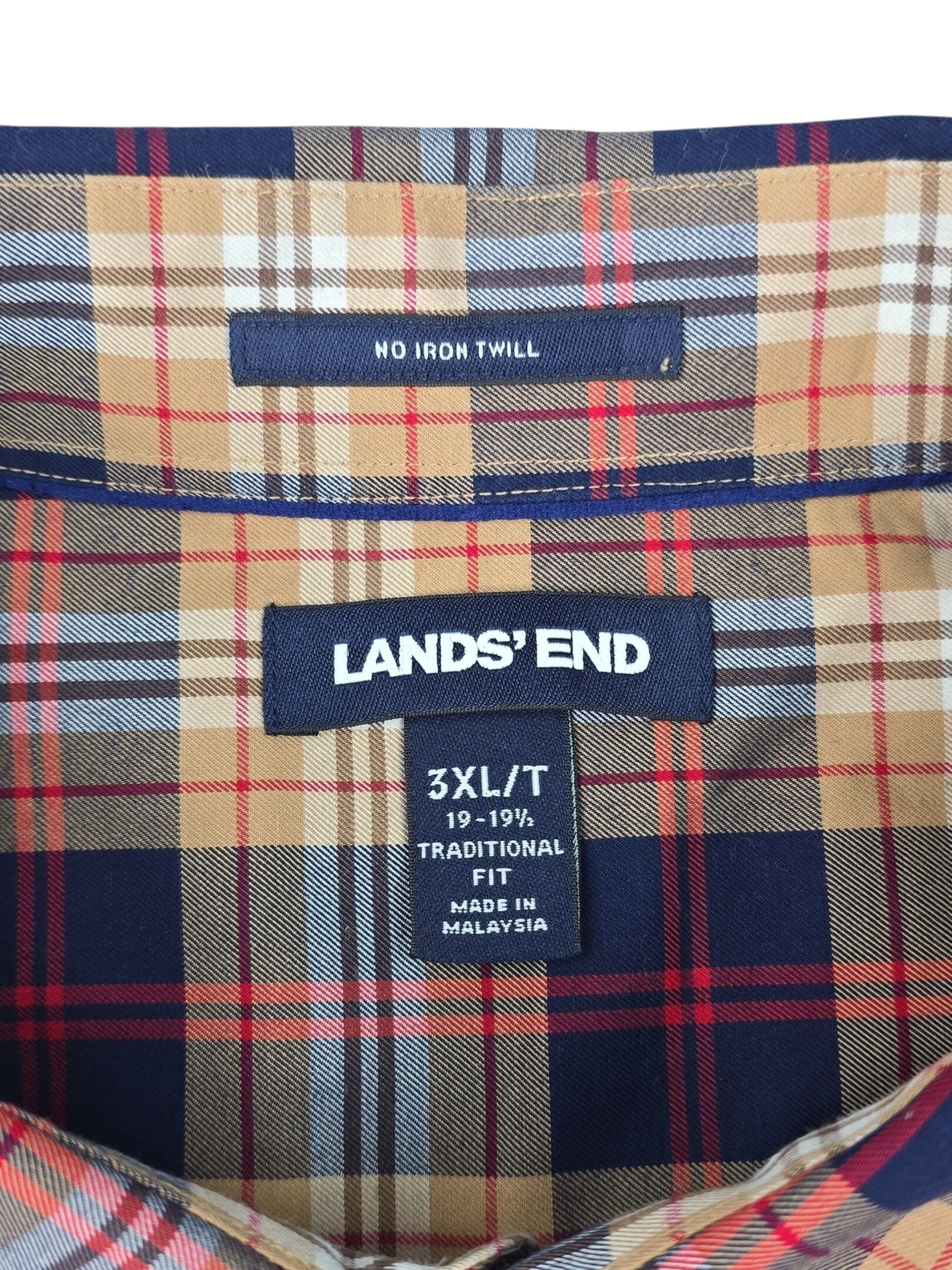 Lands’ End 3XLT size tag no iron shirt