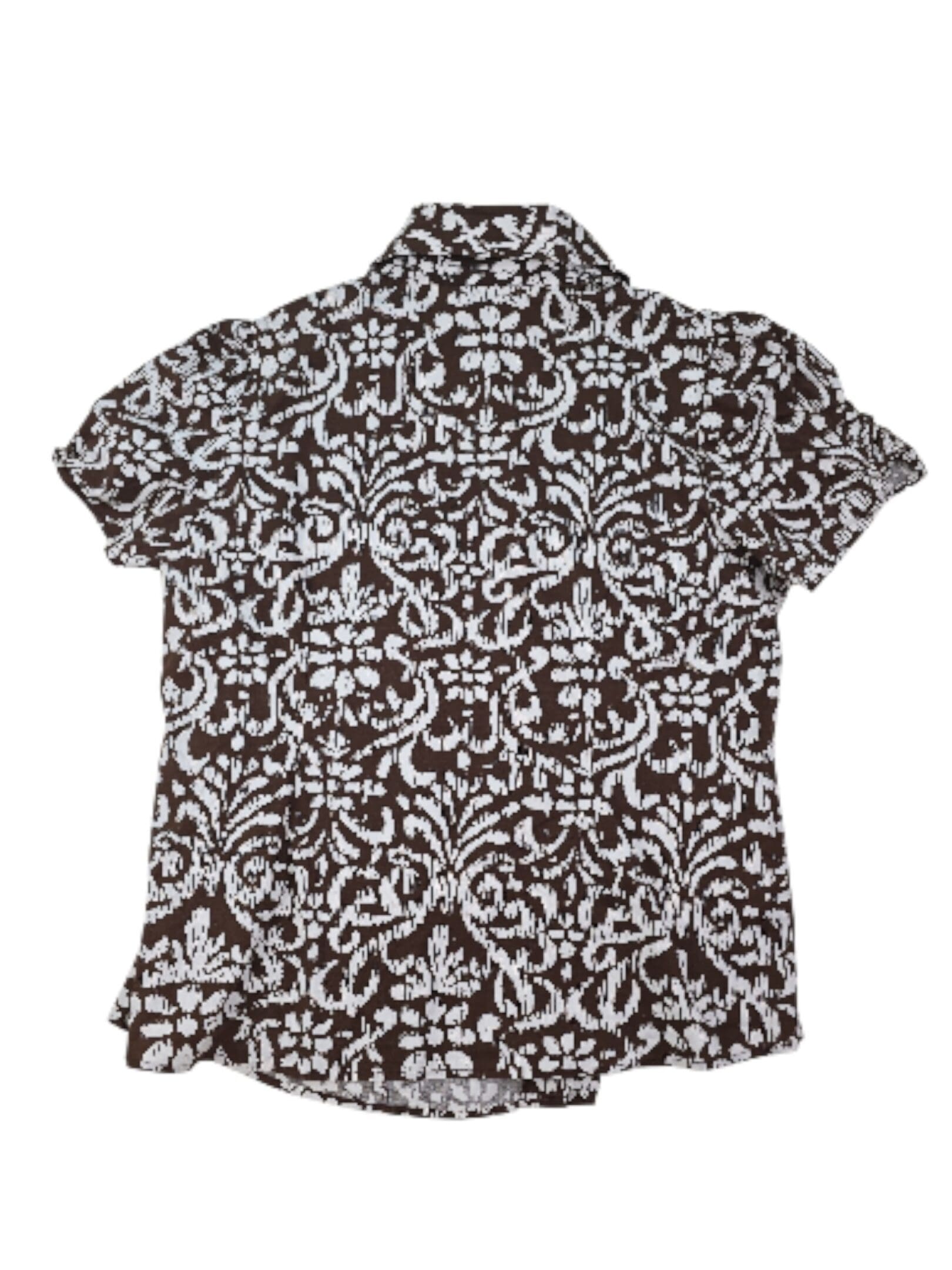 Lane Bryant brown and white printed shirt size 22/24 back view
