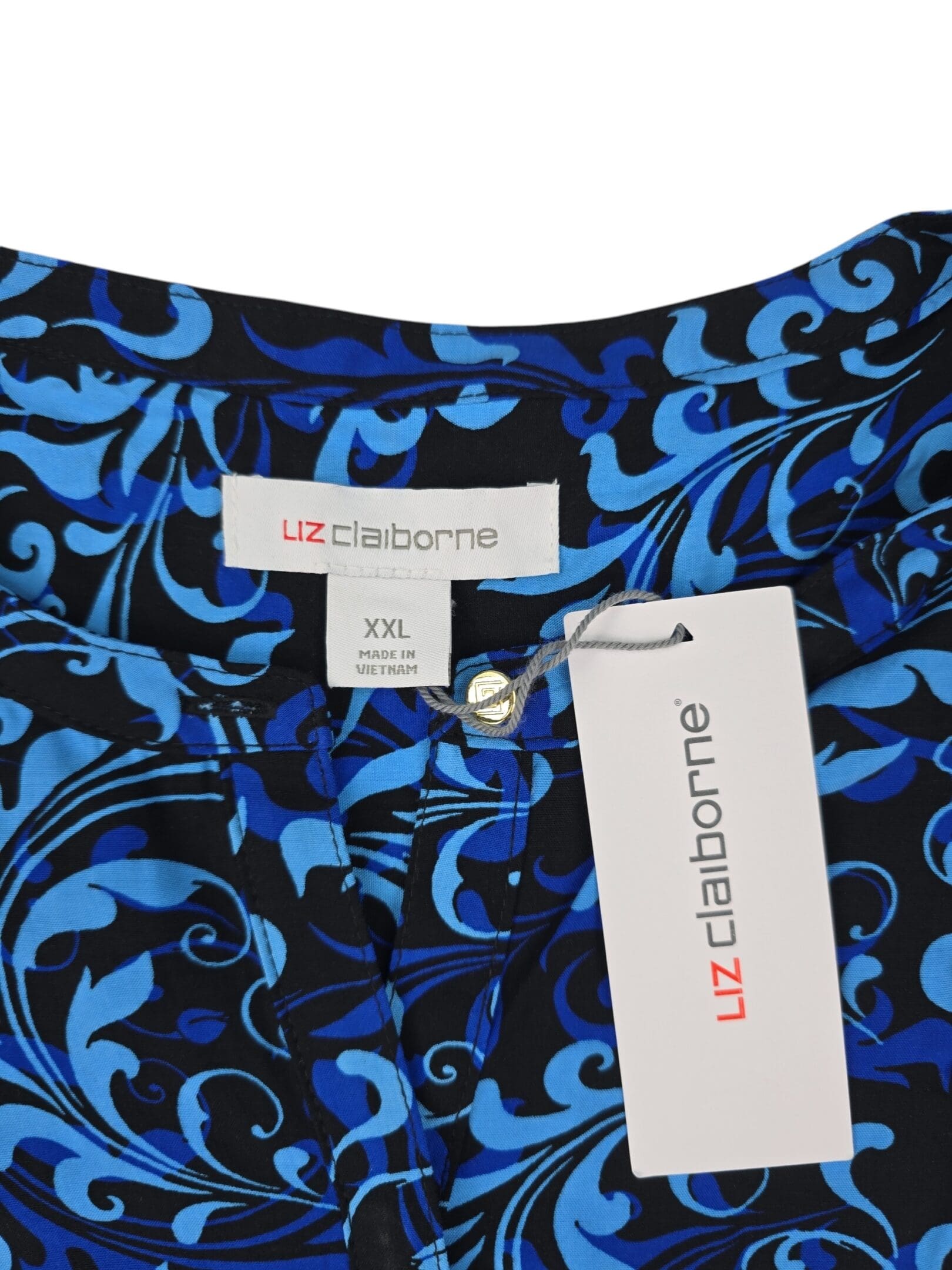 Liz Claiborne women’s blouse brand tag with XXL size and new tag attached