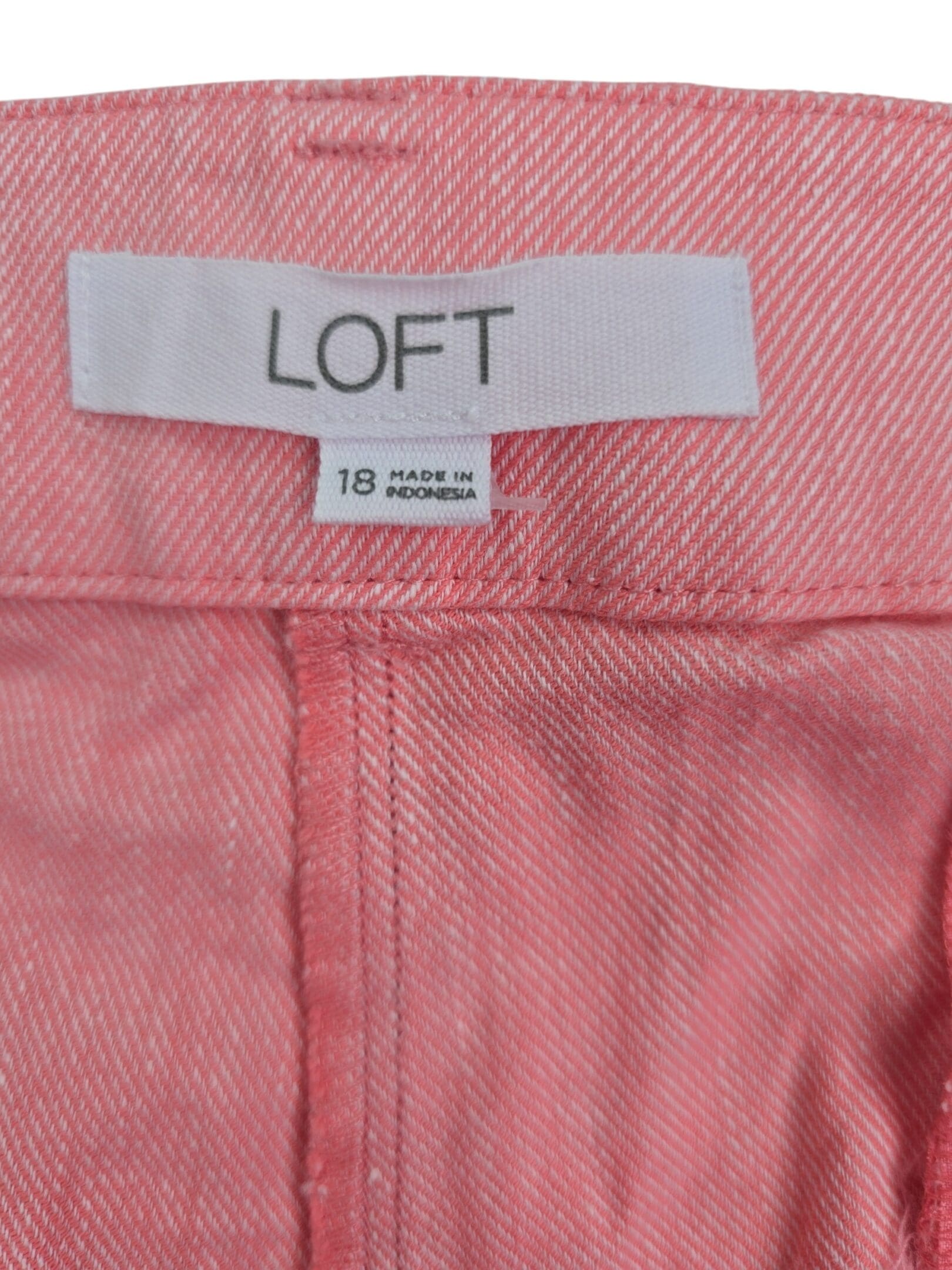 LOFT size 18 tag inside red pants