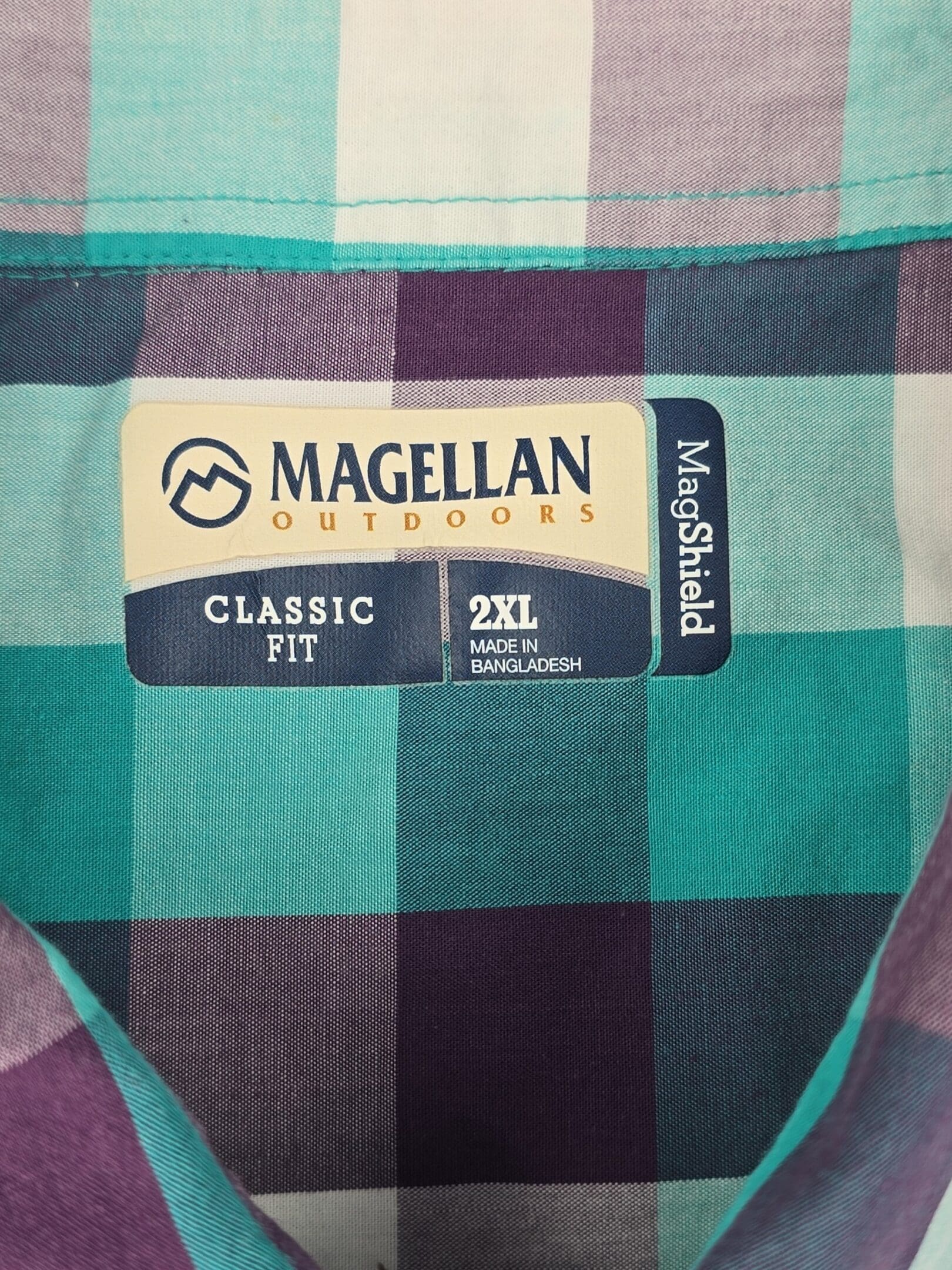 Magellan shirt brand and size tag MagShield classic fit 2XL