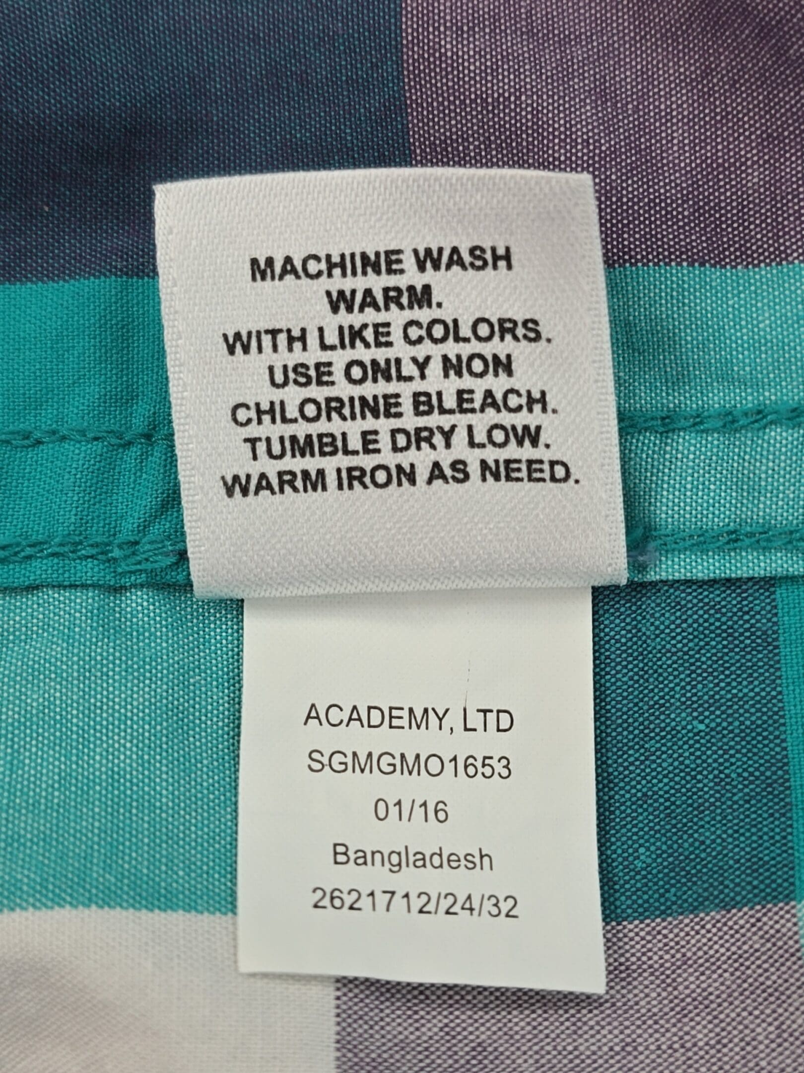 Magellan shirt care instructions tag