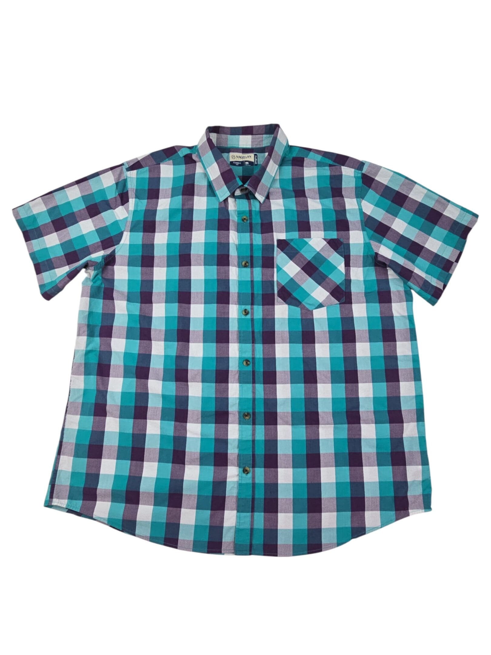Magellan short sleeve men’s shirt 2X full front view