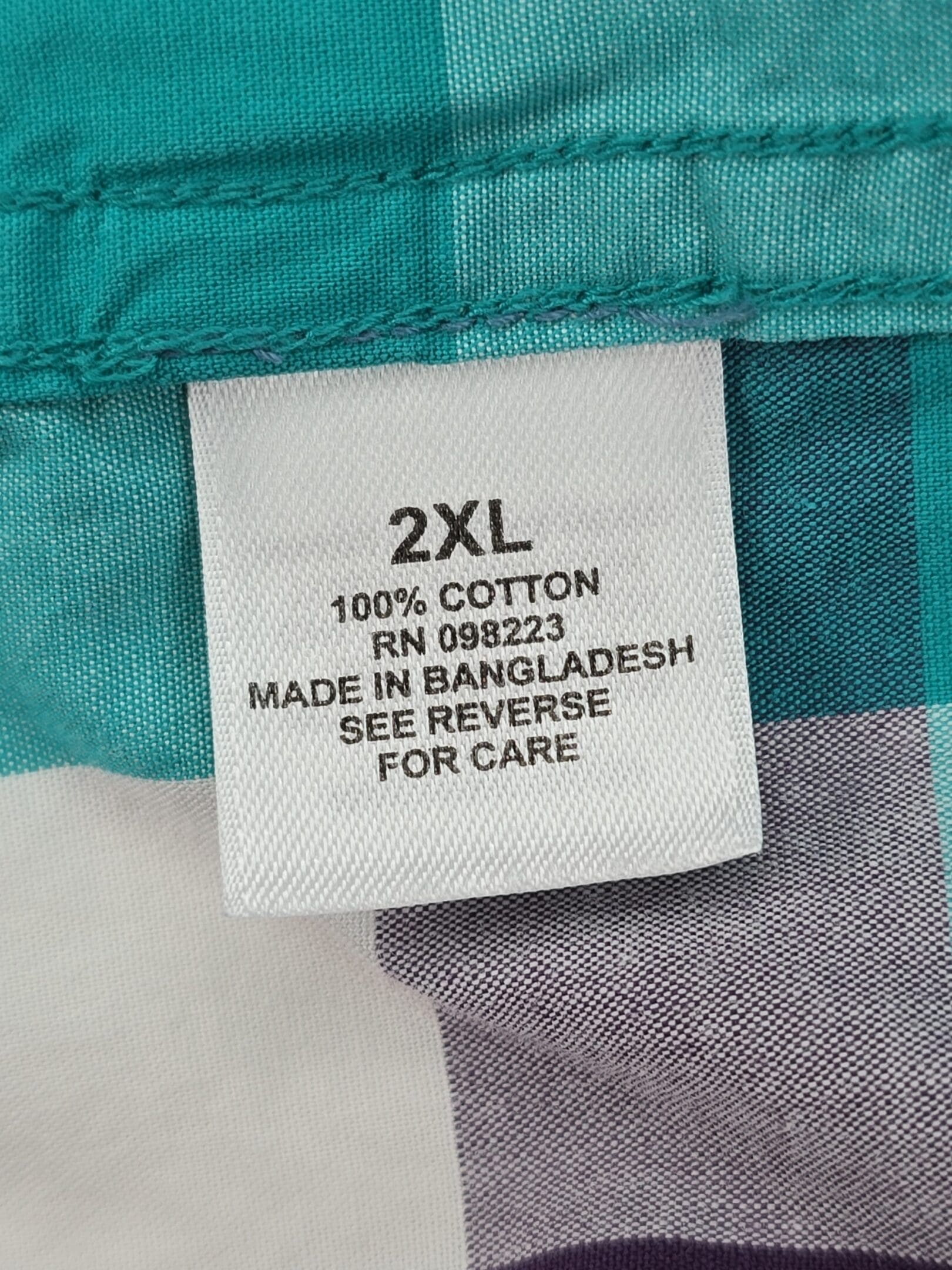 Magellan shirt material tag 100 percent cotton