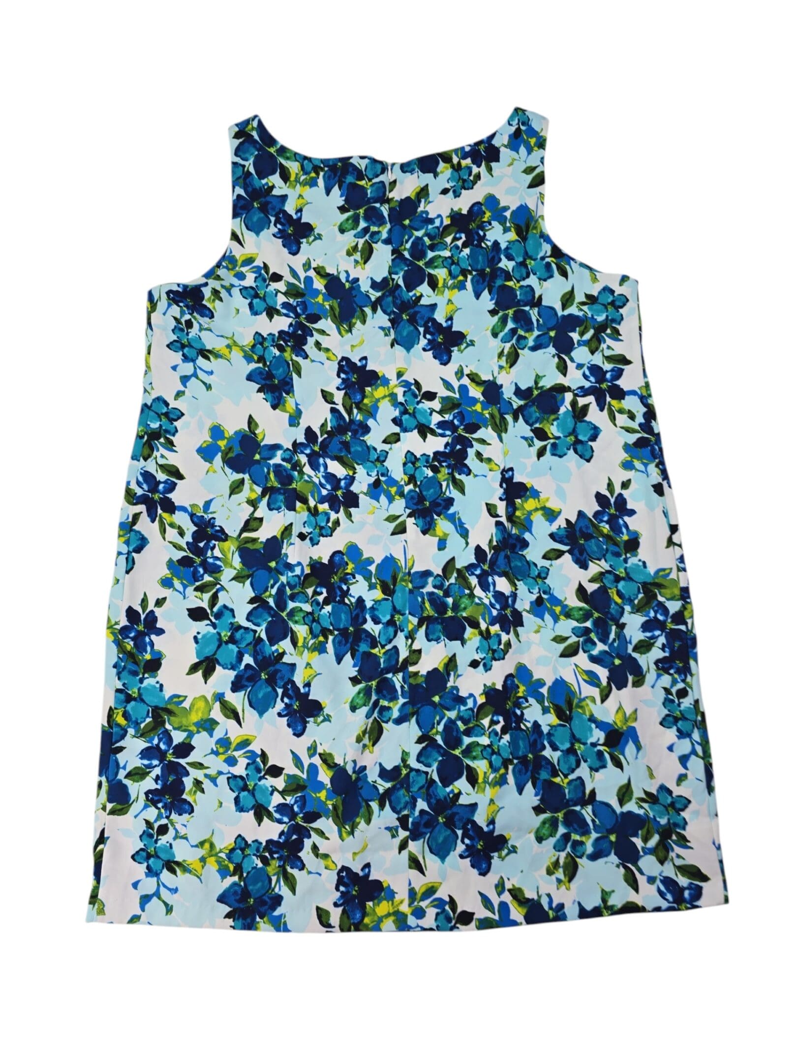 Back view of Ronni Nicole floral sleeveless dress 24W showing zipper closure