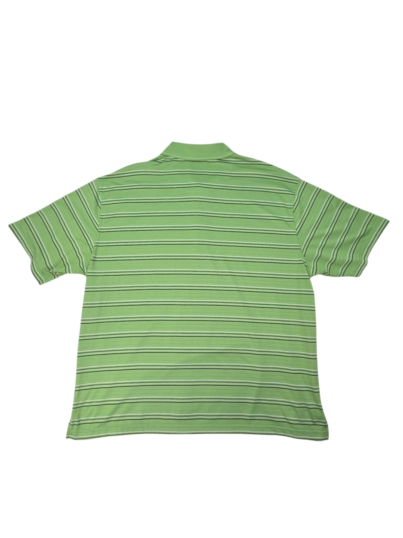 Roundtree & Yorke men's polo shirt green striped back view