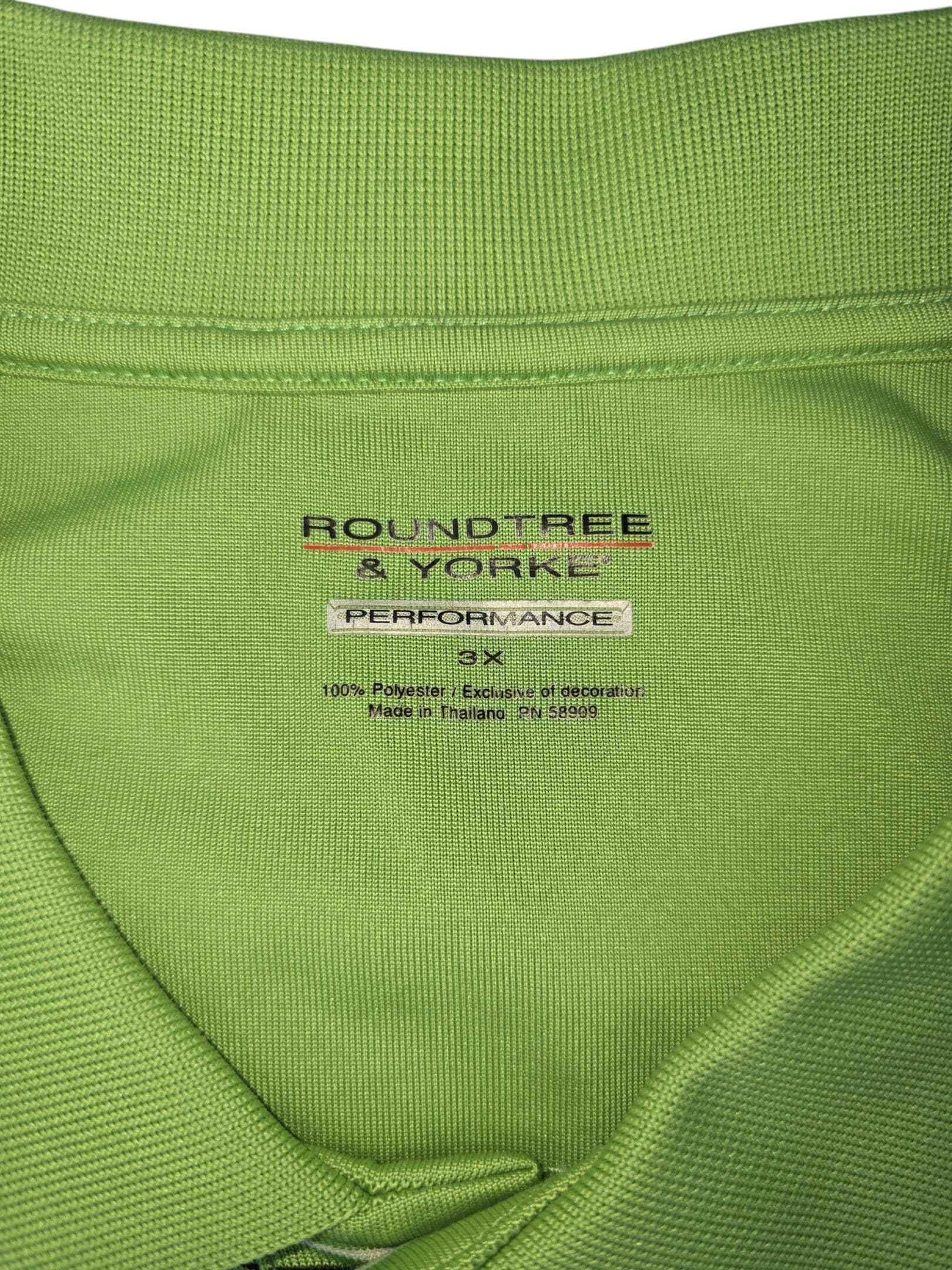 Roundtree & Yorke men's polo shirt brand and size tag 3X