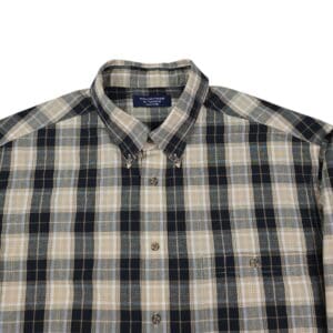 Roundtree & Yorke men’s 2XLT shirt front view plaid button down tall size