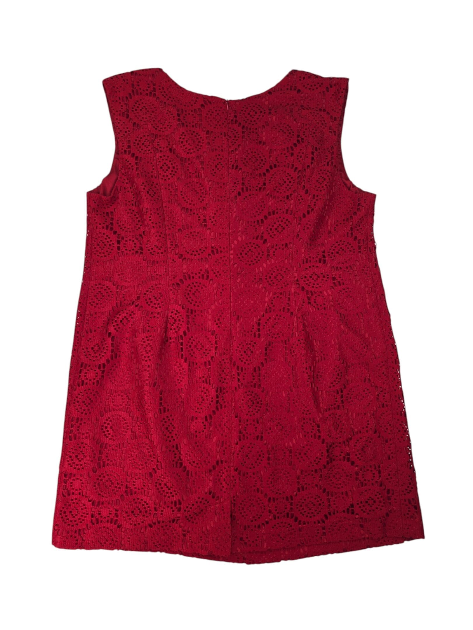 Back view of Seventh Avenue red dress 3X with zipper closure