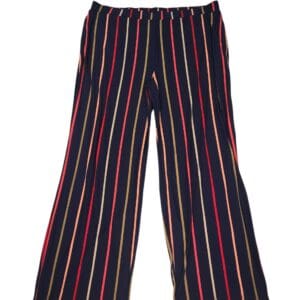 Susan Graver plus size wide leg pants size 2X navy vertical stripe