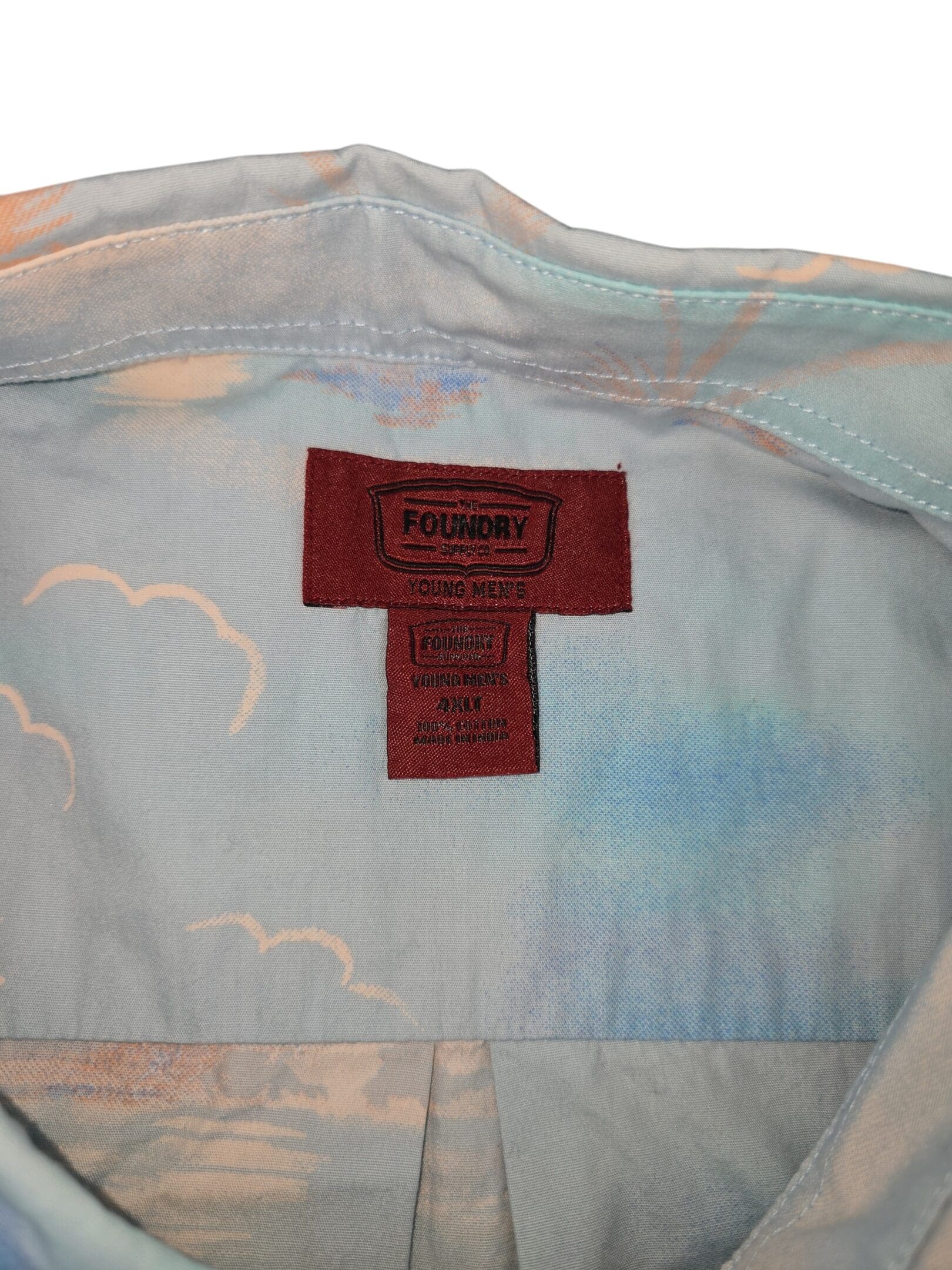 The Foundry Supply Co 4XLT shirt brand and size tag