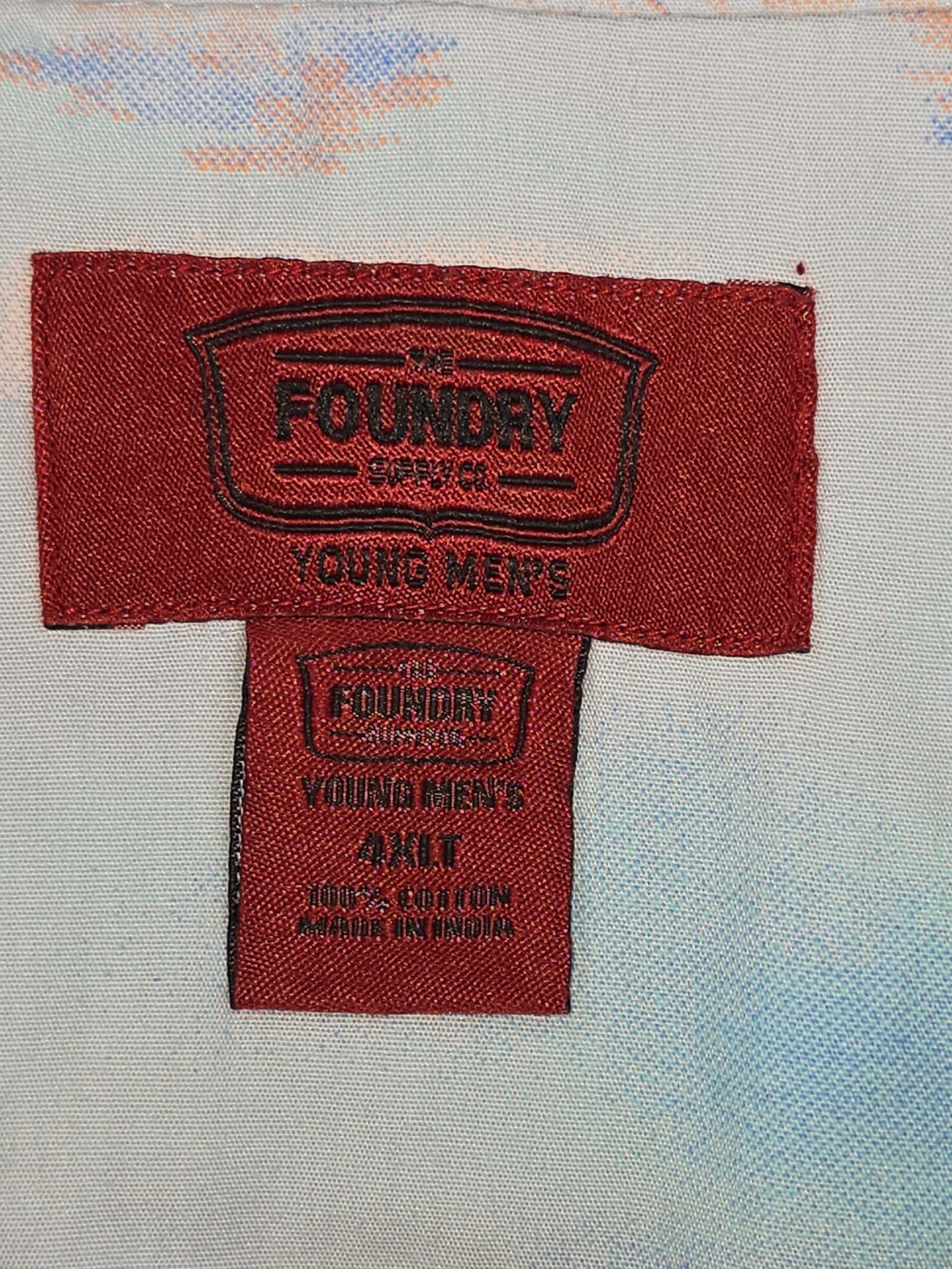The Foundry shirt 100% cotton material tag